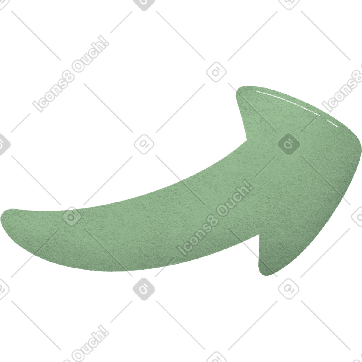 Woolly 스타일의 Green arrow 일러스트레이션 PNG, SVG 다운로드
