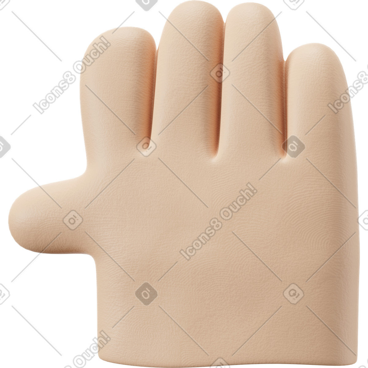 Polso destro illustrazione in stile 3D Stripy scarica in PNG, SVG