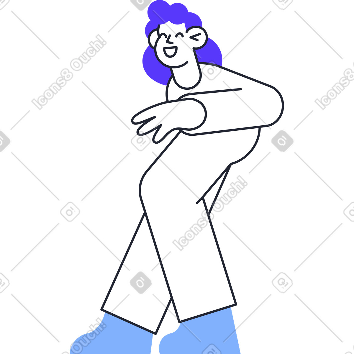 Pablita 스타일의 웃는 여자 일러스트레이션 PNG, SVG 다운로드
