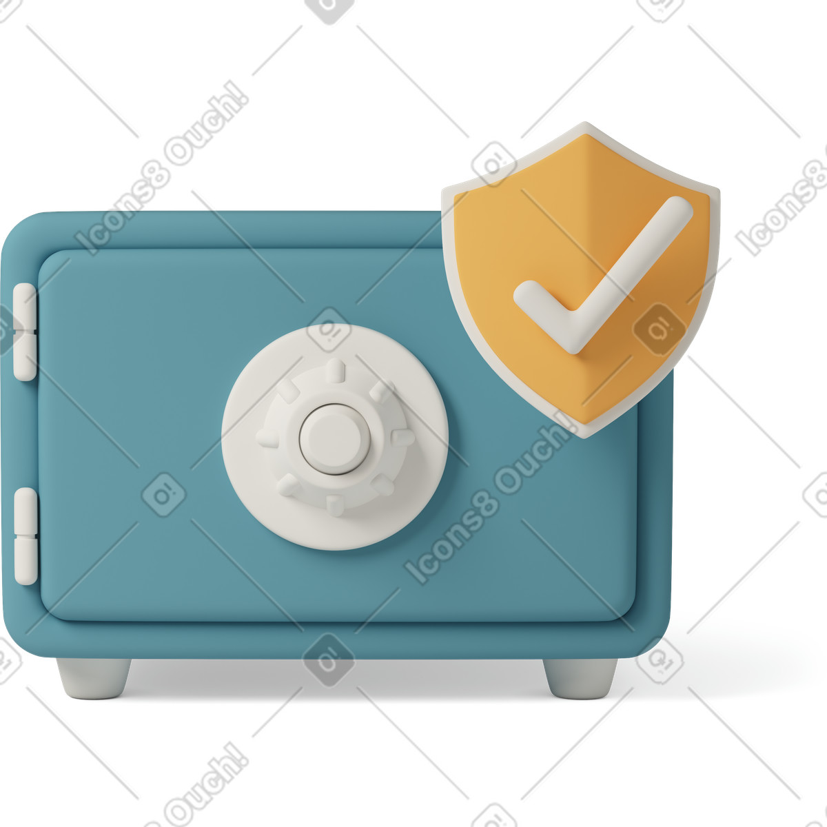 Ilustração de Safe with protective shield em no estilo 3D Casual life para baixar em PNG, SVG