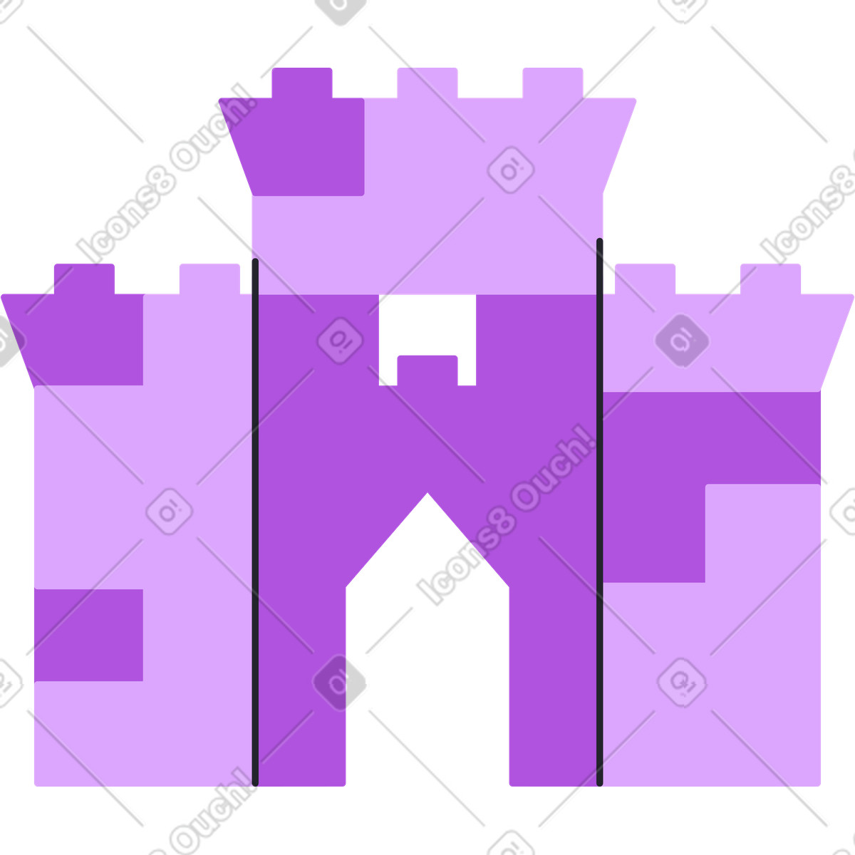 Illustration Jeu de construction château dans le style Grapy à télécharger aux formats PNG, SVG