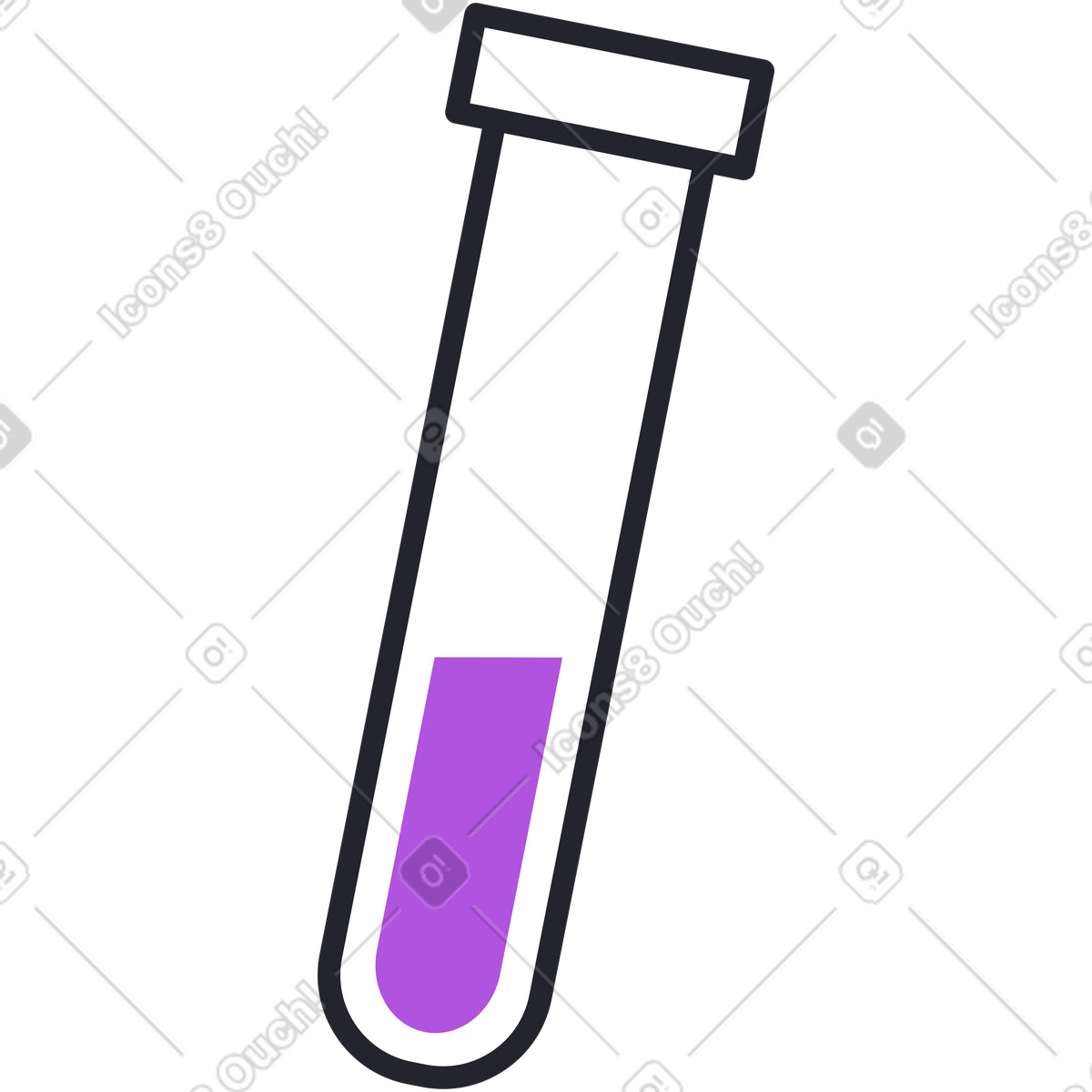 Illustration Tube à essai avec liquide dans le style Grapy télécharger aux formats PNG, SVG