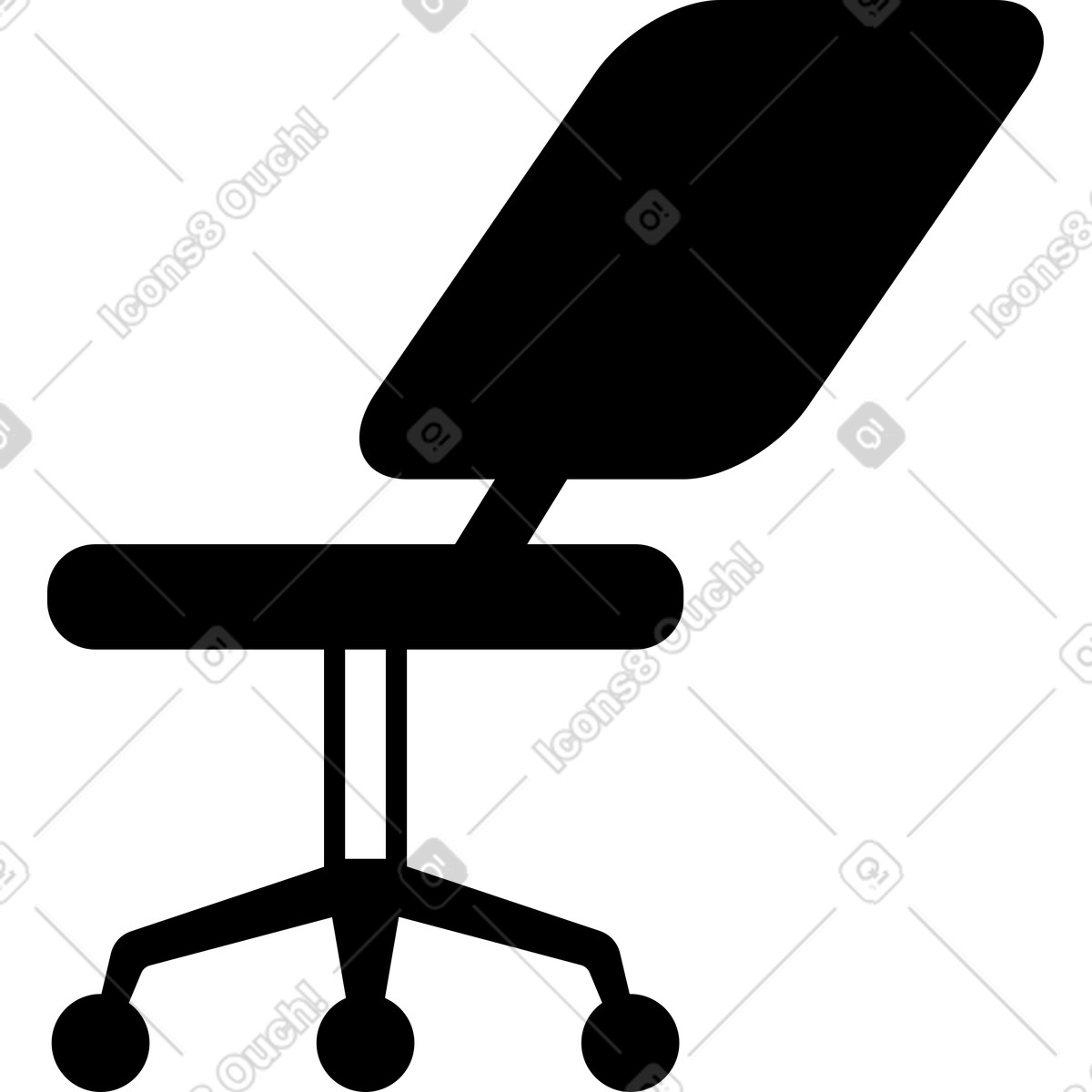 Office swivel chair with adjustable armrests and wheels illustration in Transistor style download in PNG, SVG