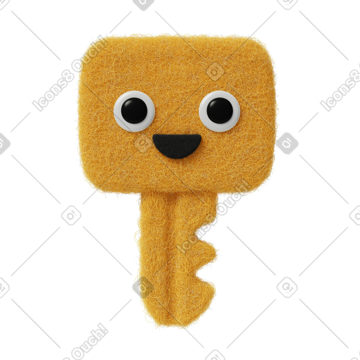 Cute key illustrazione in stile Fuzzy scarica in PNG, SVG
