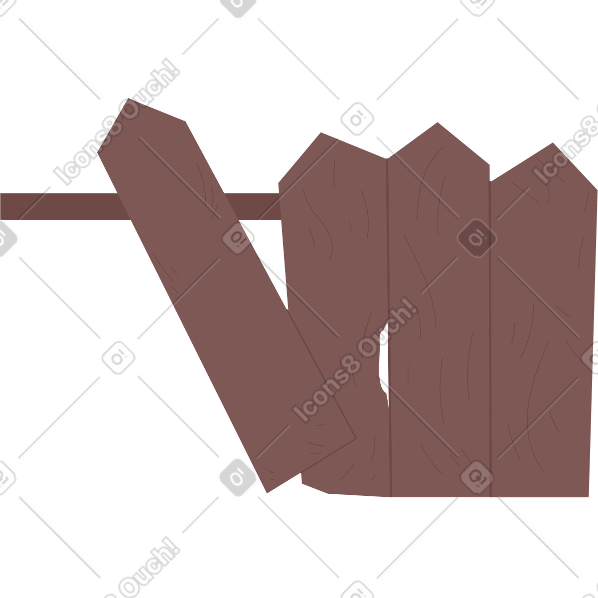 Woof 스타일의 나무 울타리 일러스트레이션 PNG, SVG 다운로드
