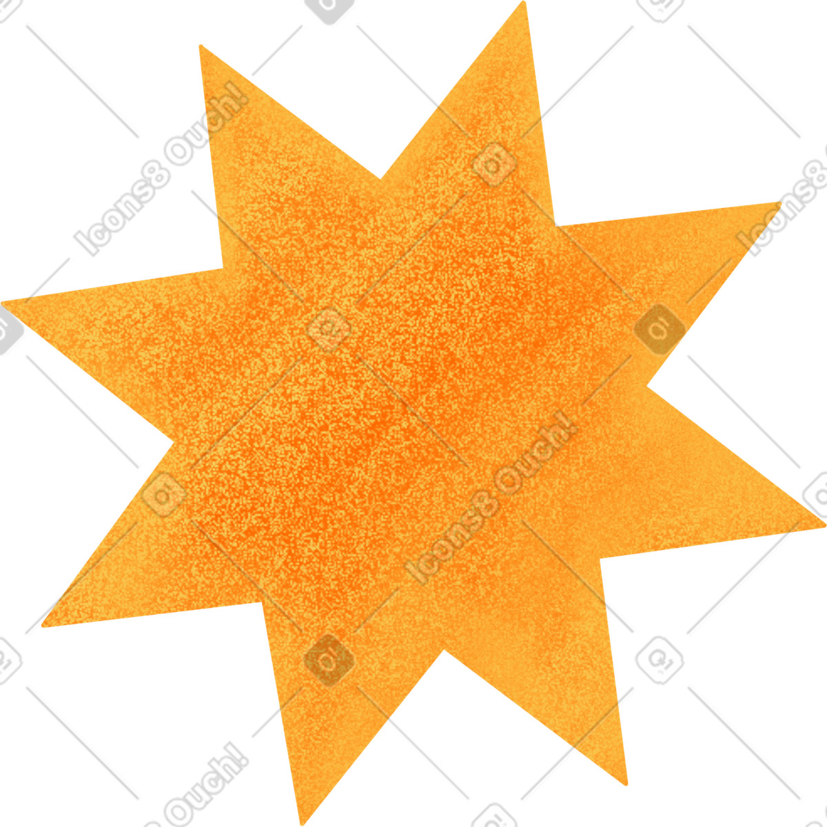 Illustration Grande étoile texturée jaune dans le style Gleam à télécharger aux formats PNG, SVG