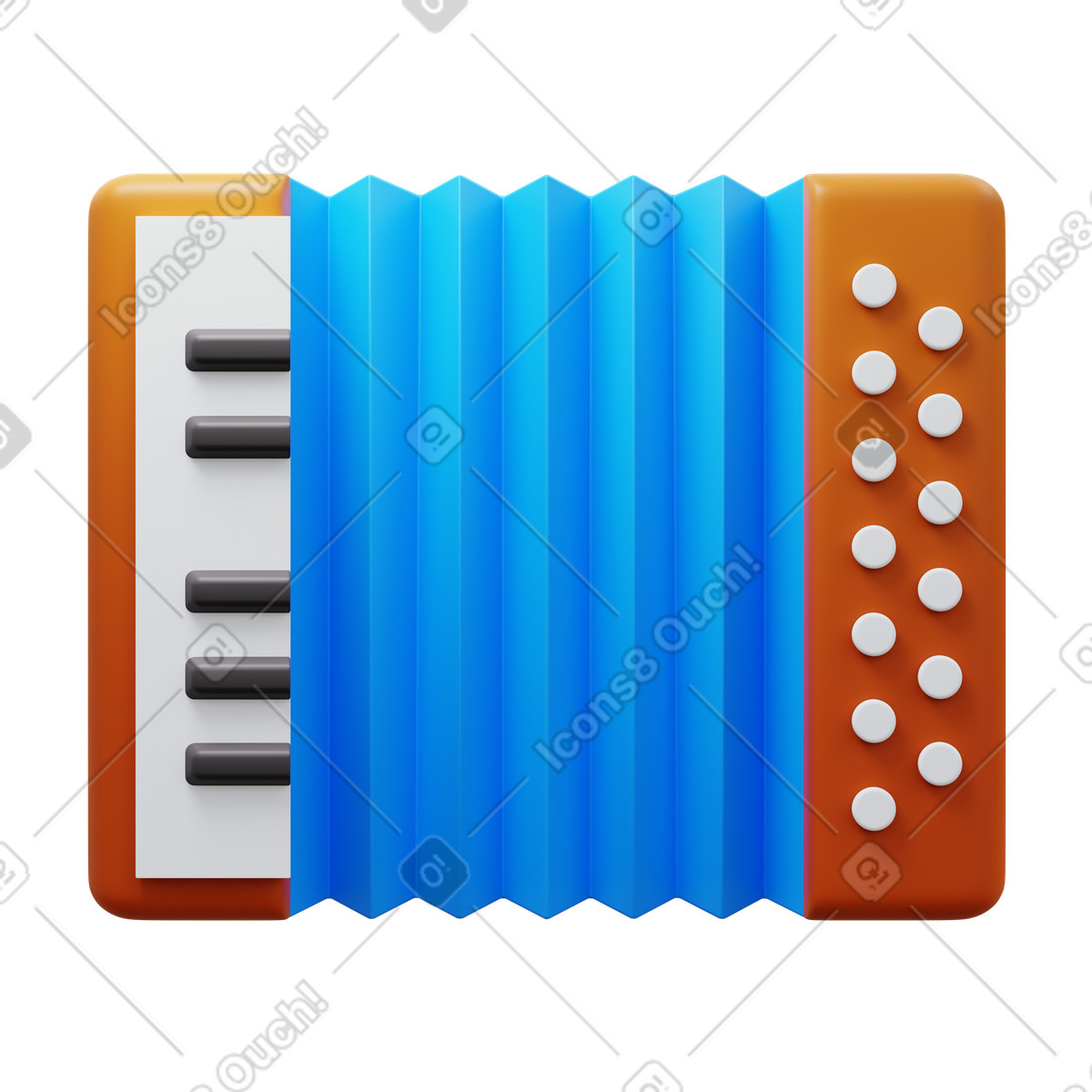 Accordion-Illustration im 3D Fluency-Stil als Download in PNG, SVG