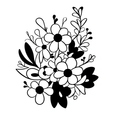 A bouquet featuring "freesia" flowers intertwined with "daisies" and "roses." The flowers are arranged in a harmonious composition, showcasing the distinct shapes and textures of each type. There are varying sizes of blooms, with some "freesia" leaning gracefully towards the center, while "daisies" with their round petals are placed playfully around them. The "roses" are nestled among the other flowers, adding depth to the arrangement. Soft leaf greenery accentuates the floral display, providing contrast to the flowers.