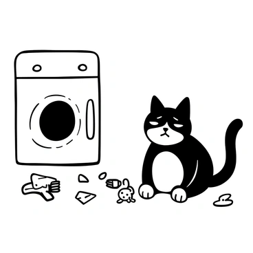 A cat with distinct black and white fur sitting on a kitchen floor, displaying a grumpy demeanor while watching a small mouse. The mouse, with small paws and round ears, is standing next to a tiny piece of cheese. The cat is leaning slightly forward, seemingly engaged in assisting the mouse with its task. Various kitchen utensils and crumbs scattered around create a homely atmosphere, illustrating their unexpected friendship.