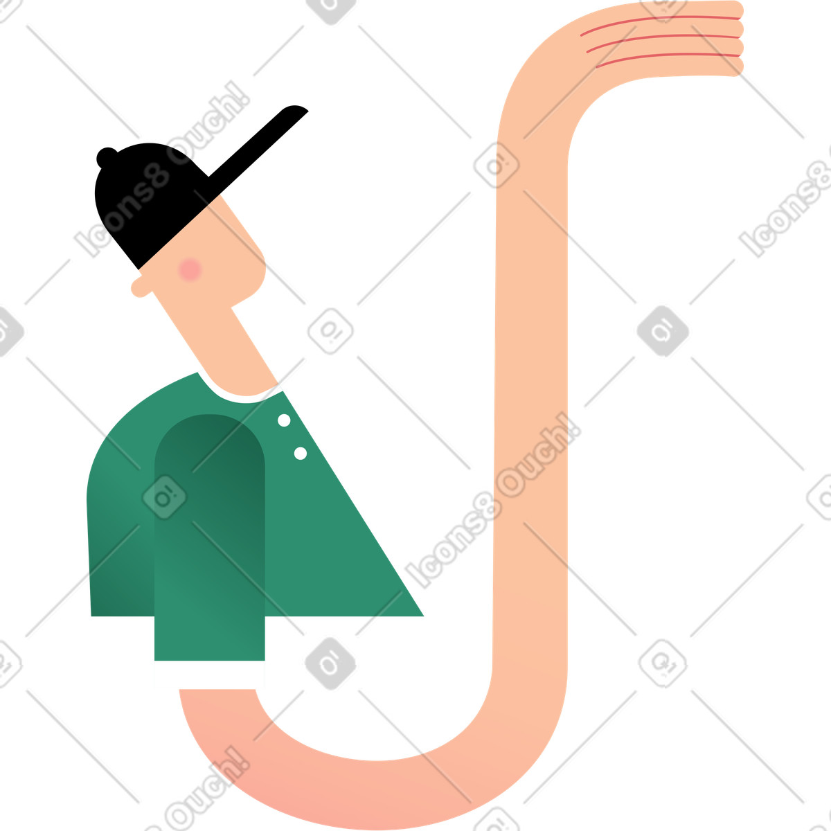 Wavy スタイルの 配達人 のイラストをPNG、SVG形式でダウンロード