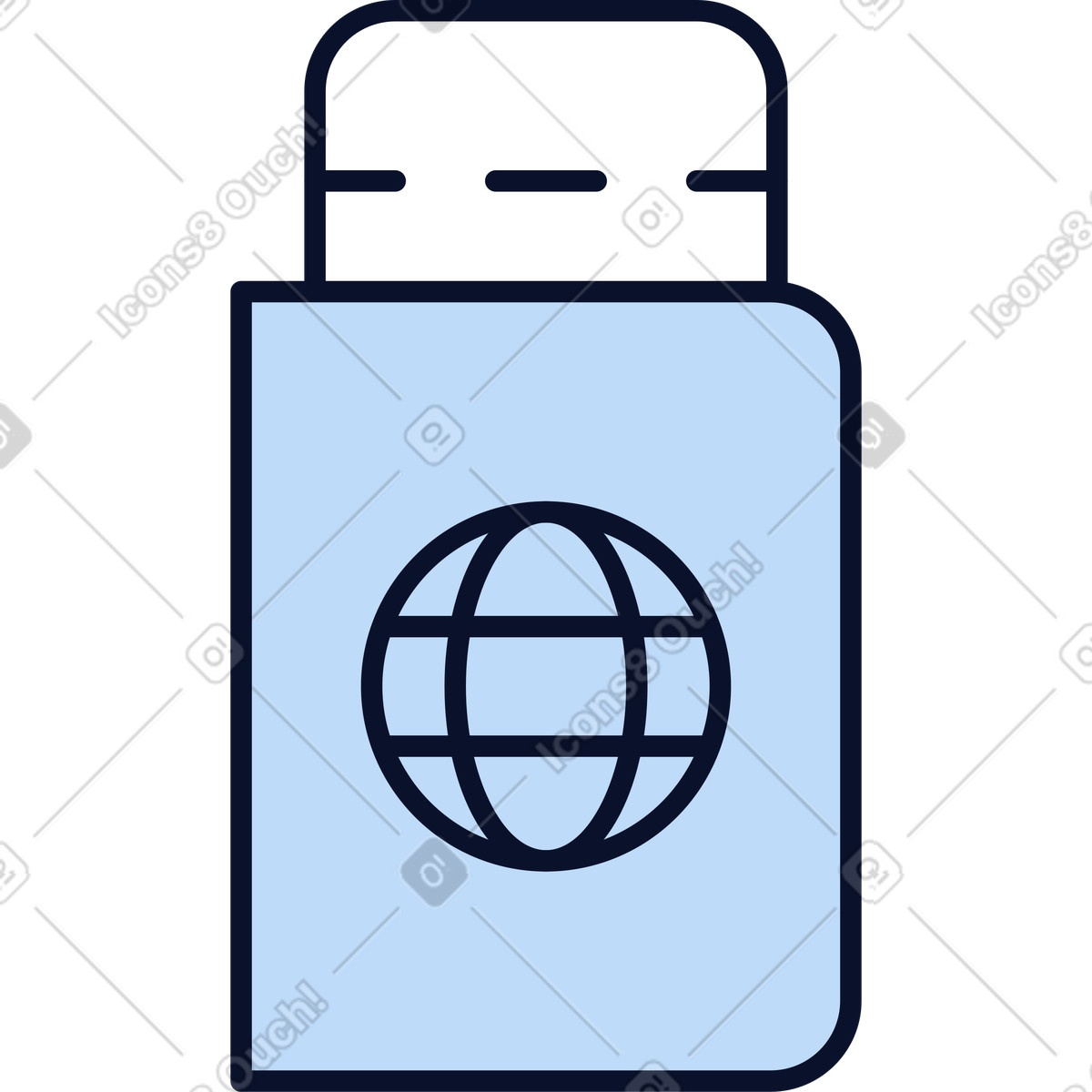 Passaporto con biglietto illustrazione in stile Flexy scarica in PNG, SVG