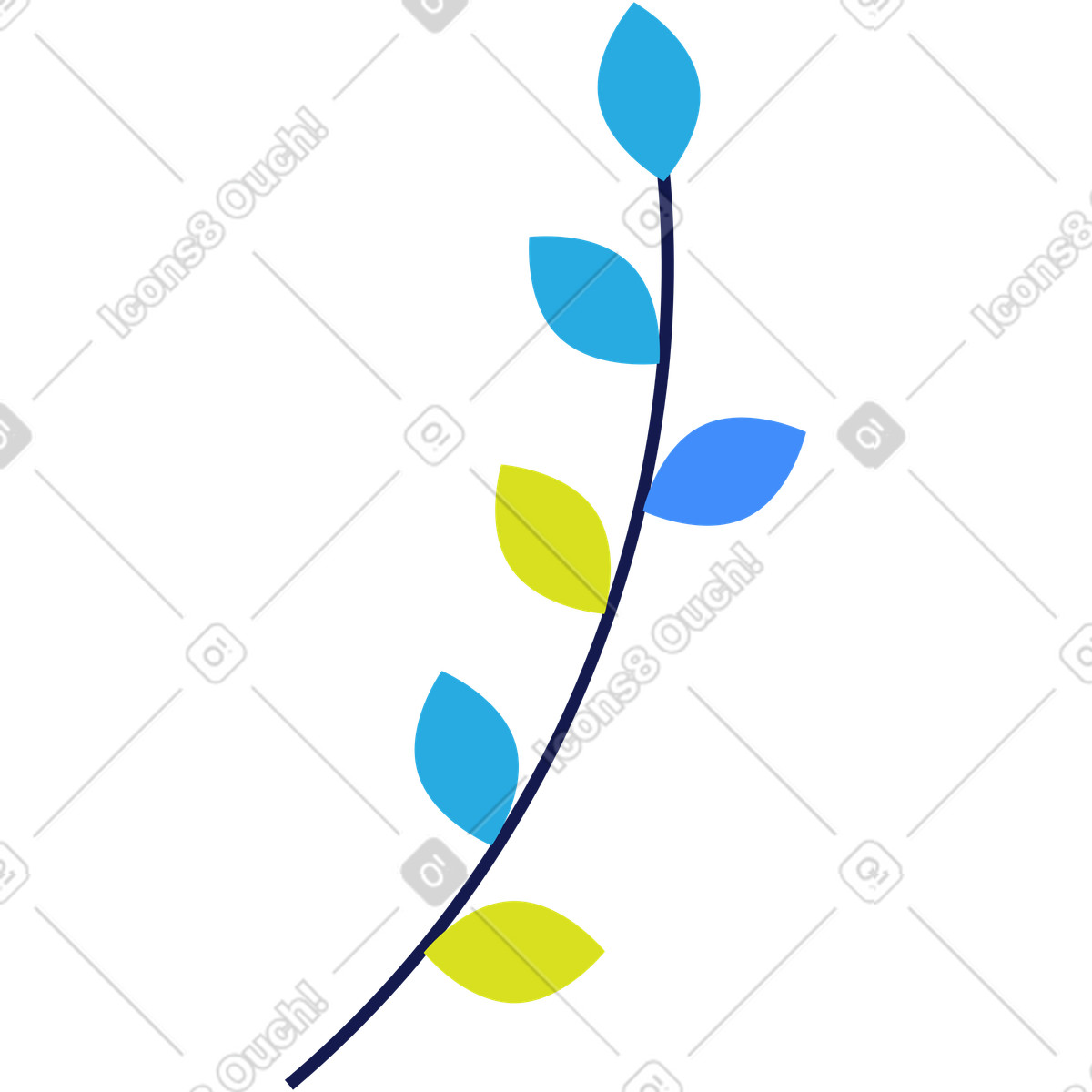 Leaf illustration in Clip style download in PNG, SVG