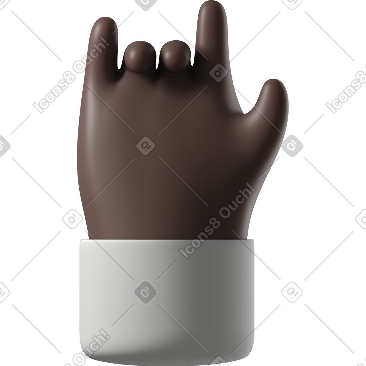 Ilustración Piel negra mano haciéndote el amor firmar en estilo 3D Hands Fun&Wild a descargar en PNG y SVG