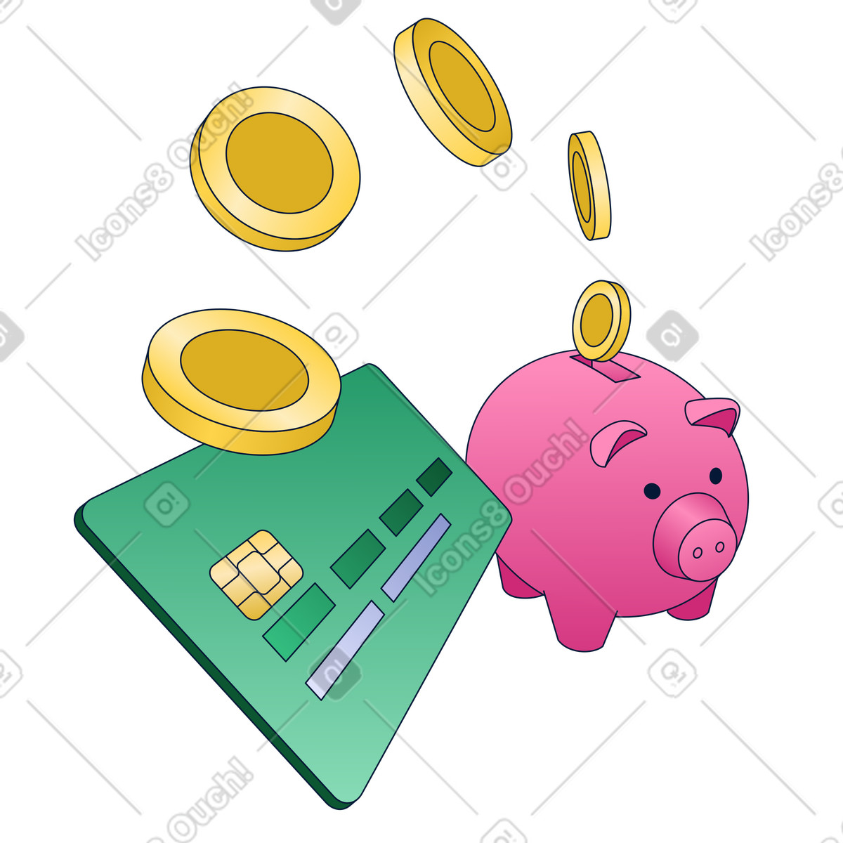 Ilustración Adding money to savings en estilo Neat a descargar en PNG y SVG