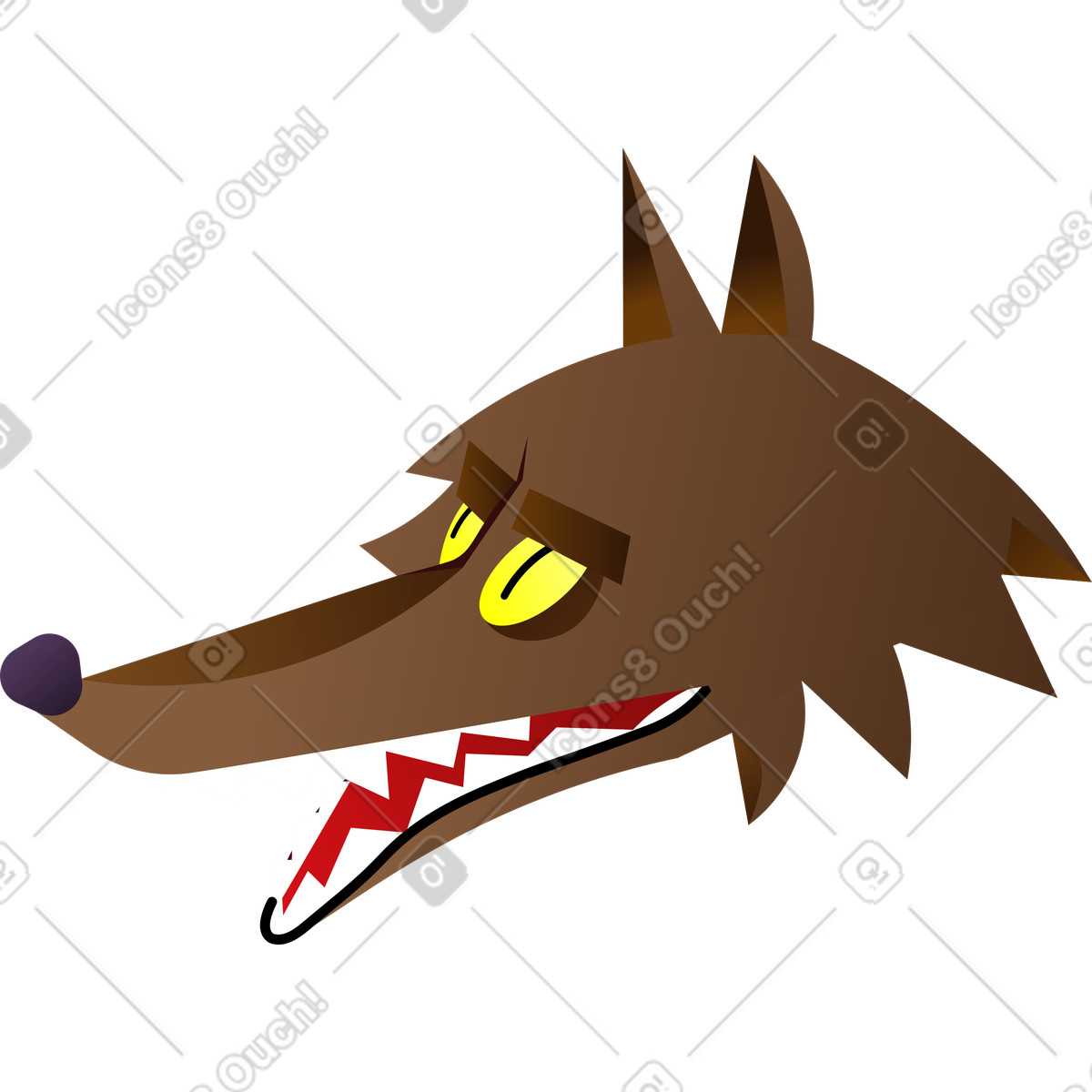 Ilustración Werewolf head en estilo Halloween Party a descargar en PNG y SVG