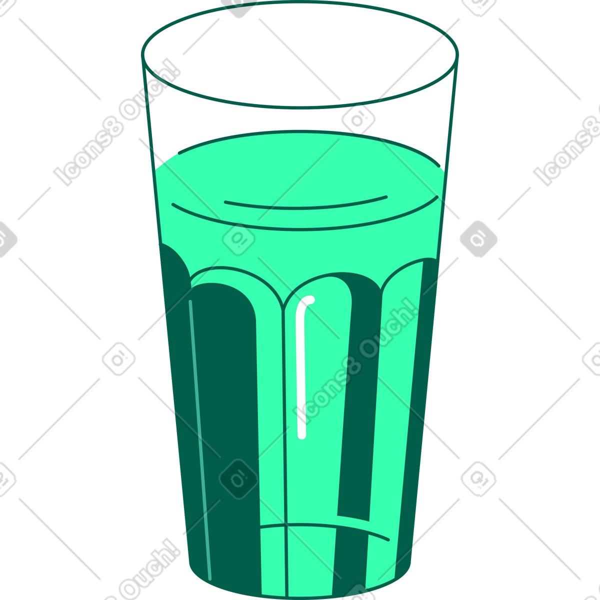 Water glass illustration in Storyline style download in PNG, SVG