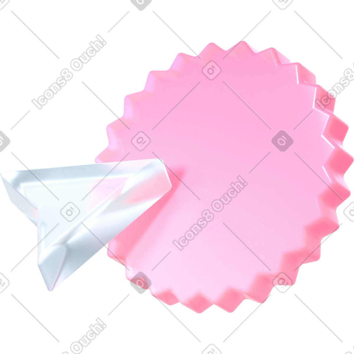 3D Glassy スタイルの カーソル付きの抽象的な円 のイラストをPNG、SVG形式でダウンロード