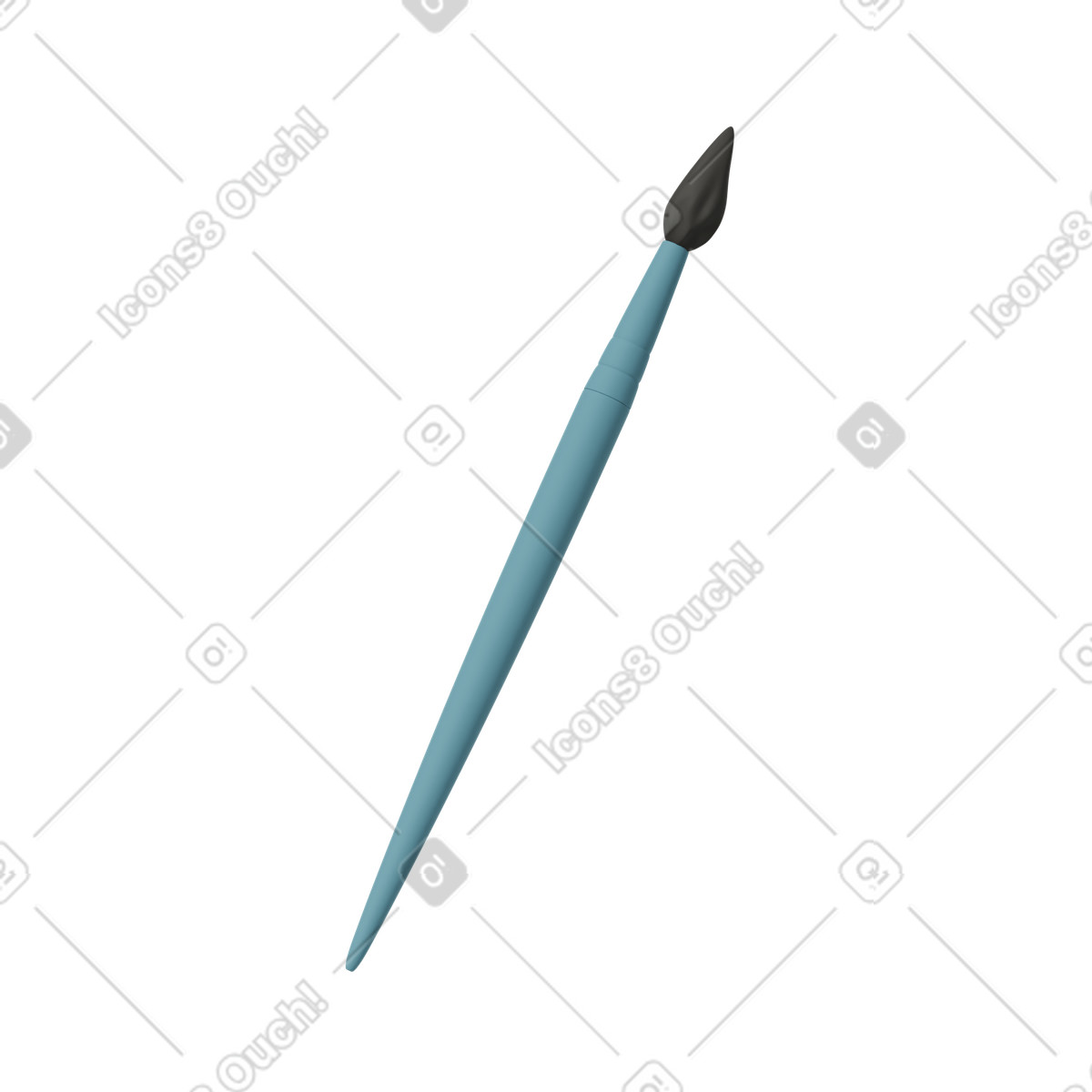 Blue paint brush illustration in 3D Casual life style download in PNG, SVG