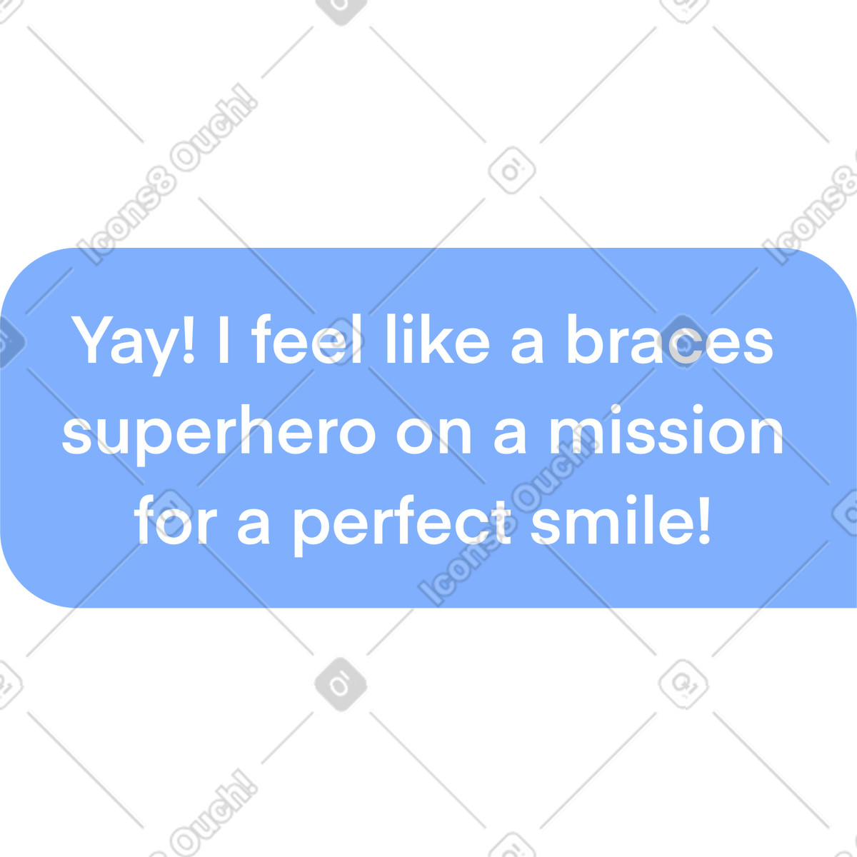 Speech bubble with text about braces illustration in Jumble style download in PNG, SVG