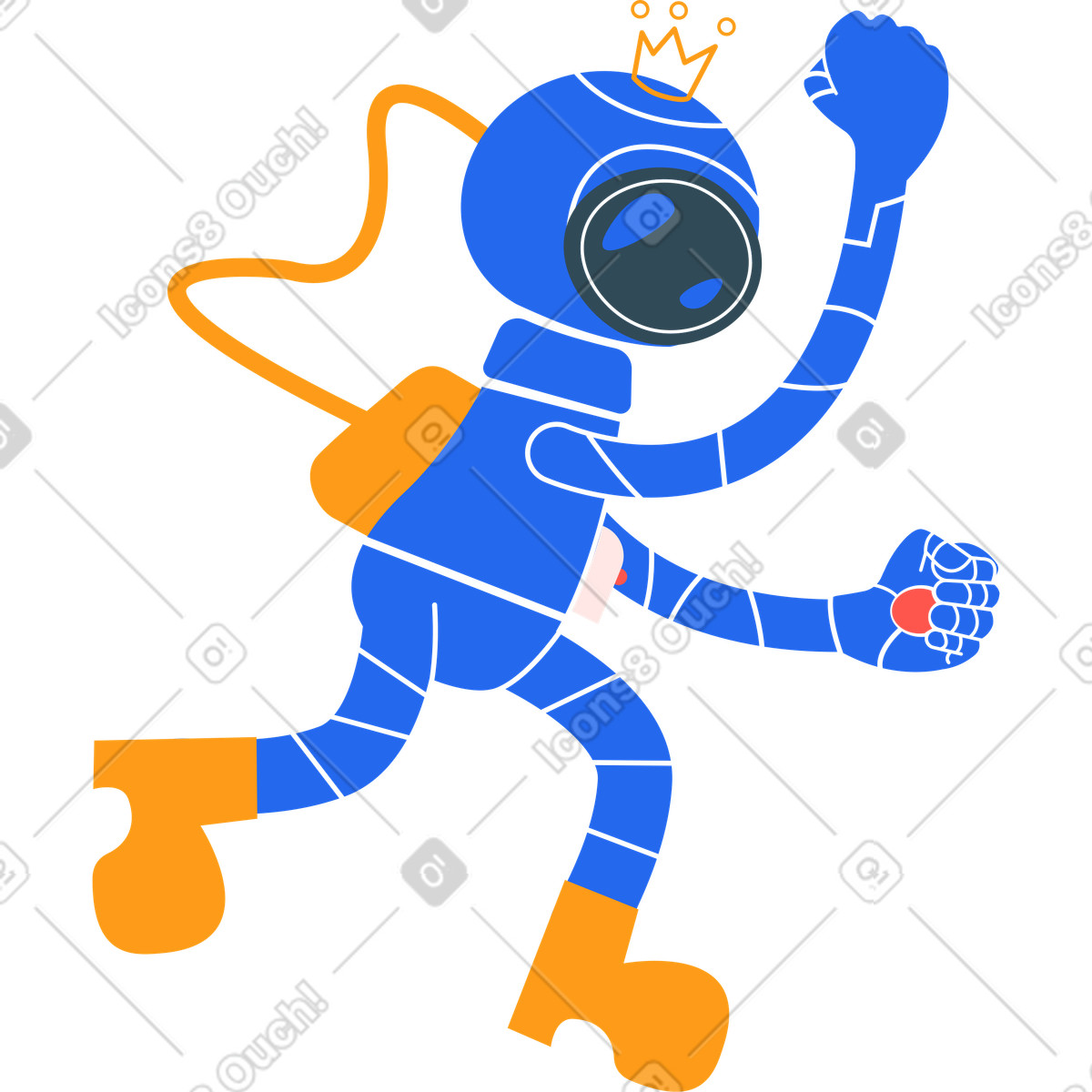 Kosmonaut-Illustration im Kingdom-Stil als Download in PNG, SVG