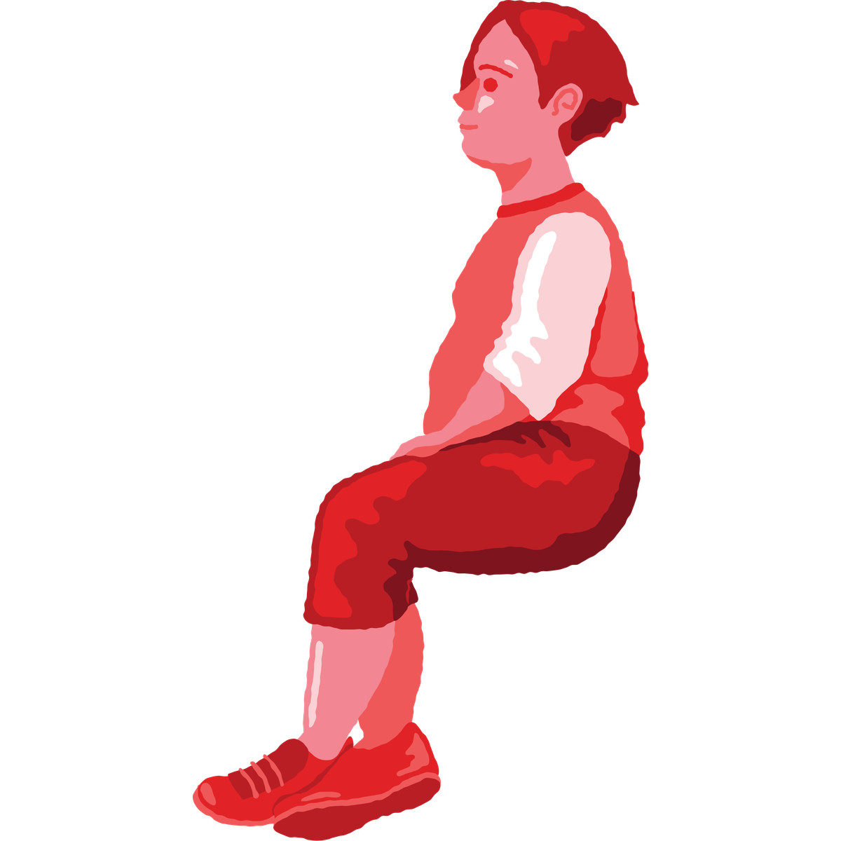 Ilustração de Chubby boy sitting side view em no estilo Cherry para baixar em PNG, SVG