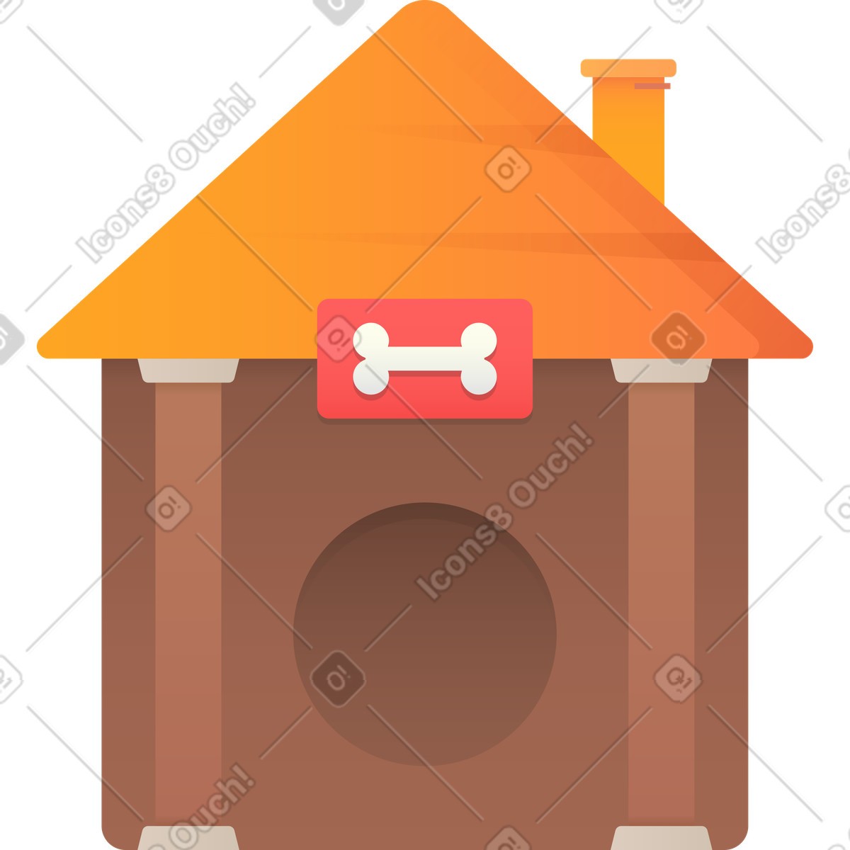 Ilustración Dog house en estilo Hugo a descargar en PNG y SVG