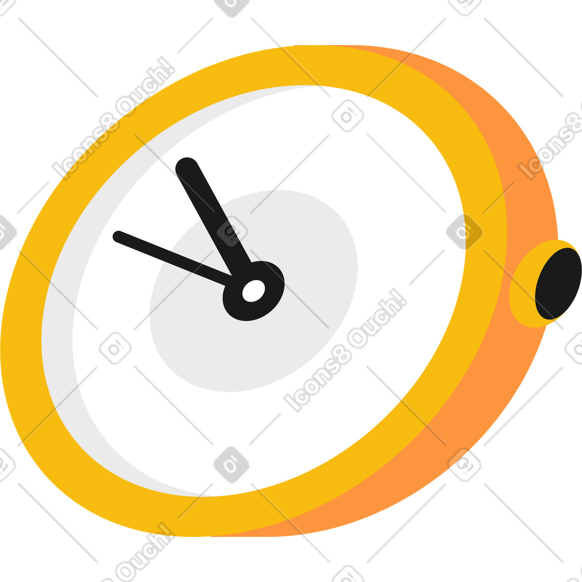 Illustration animée L'horloge dans le style Jaconda à télécharger aux formats GIF, Lottie (JSON), AE