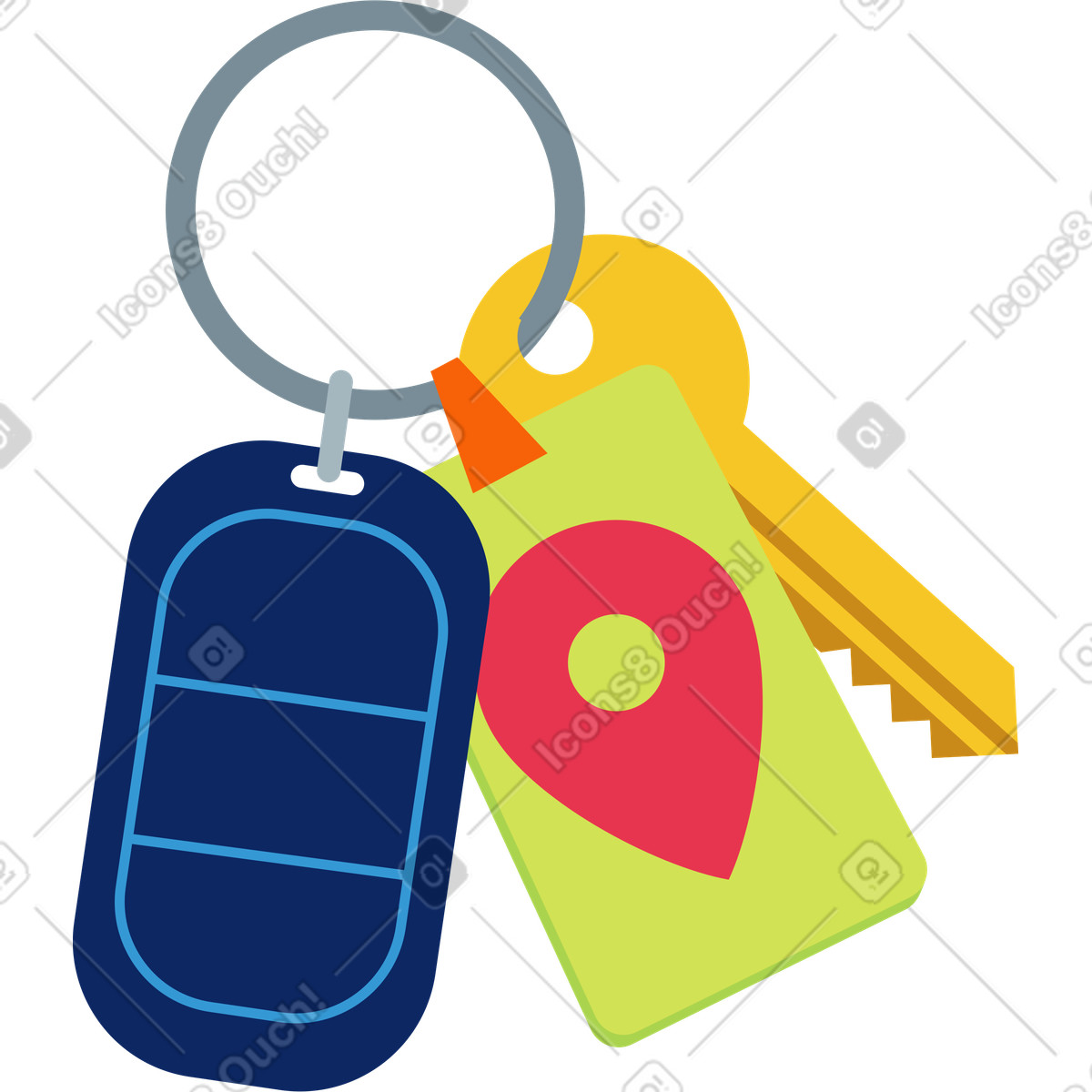 Ilustración Montón de llaves en estilo Catchy a descargar en PNG y SVG