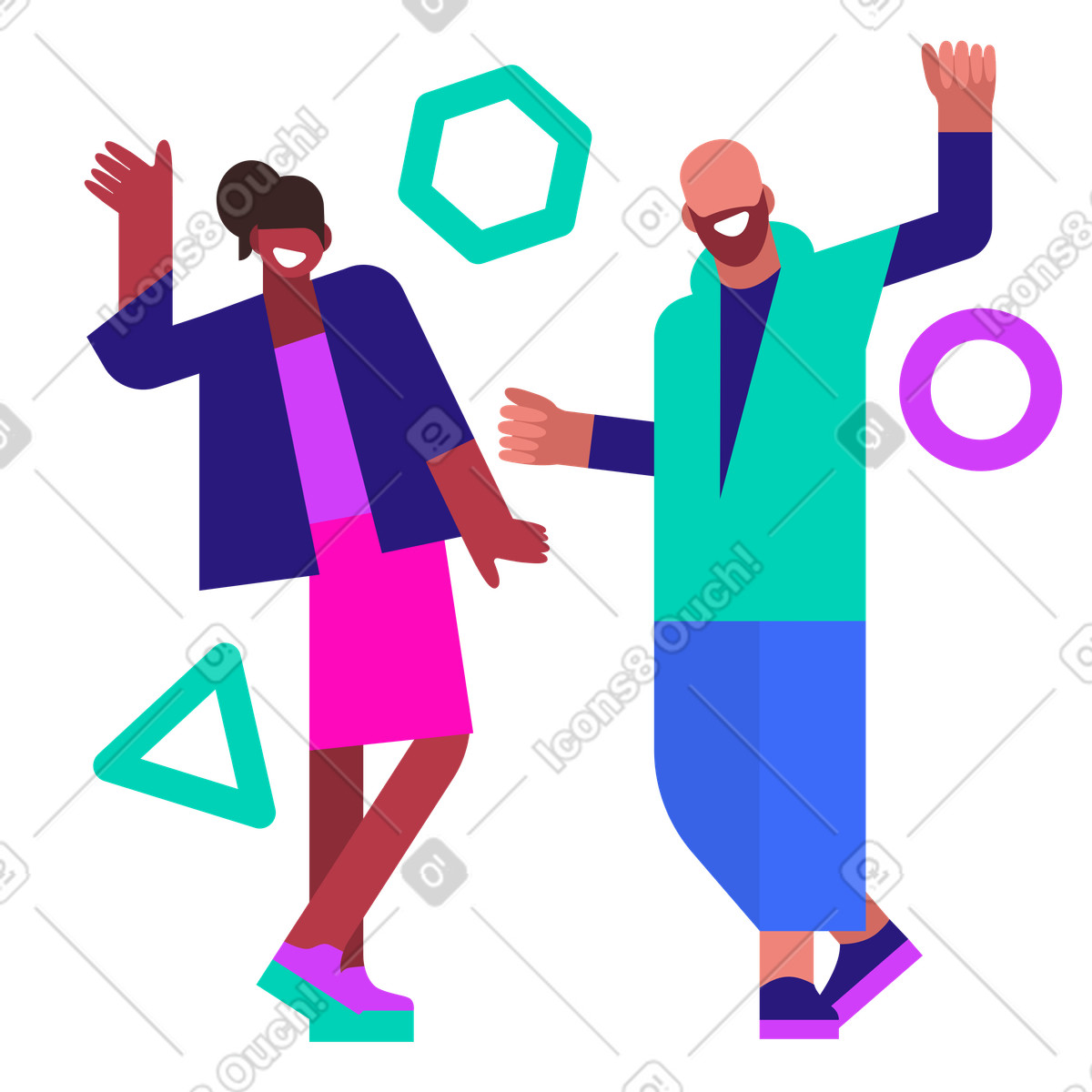 下载 Basic 风格的 同事们聚会玩乐 插画，支持 PNG、SVG 格式