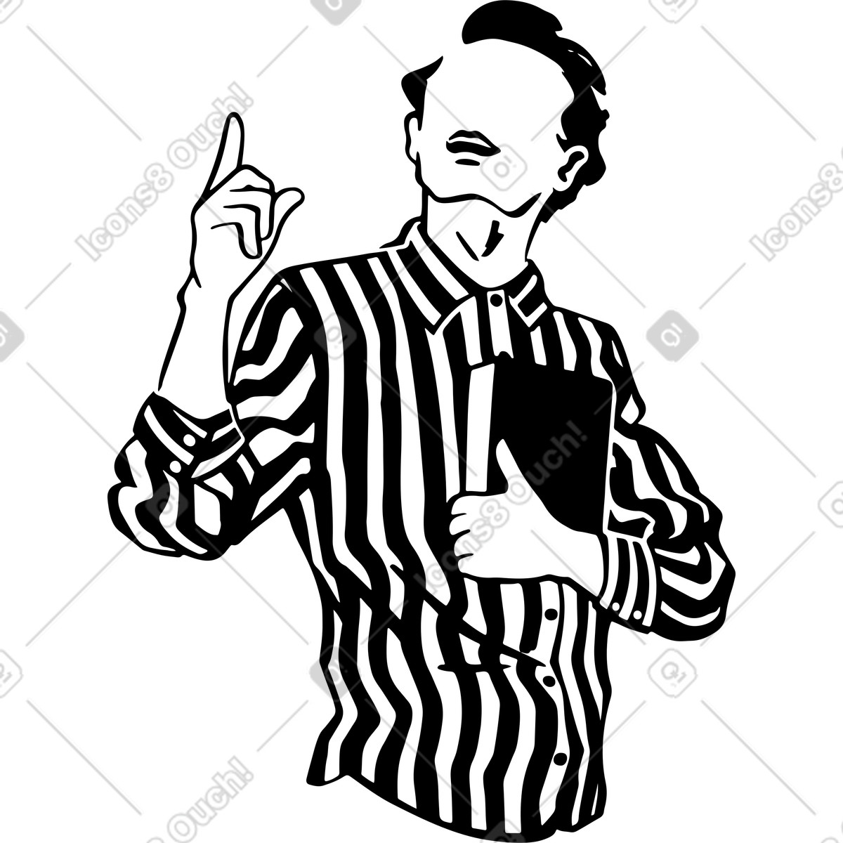 Illustration Homme pointant vers le haut dans style Line à télécharger aux formats PNG, SVG