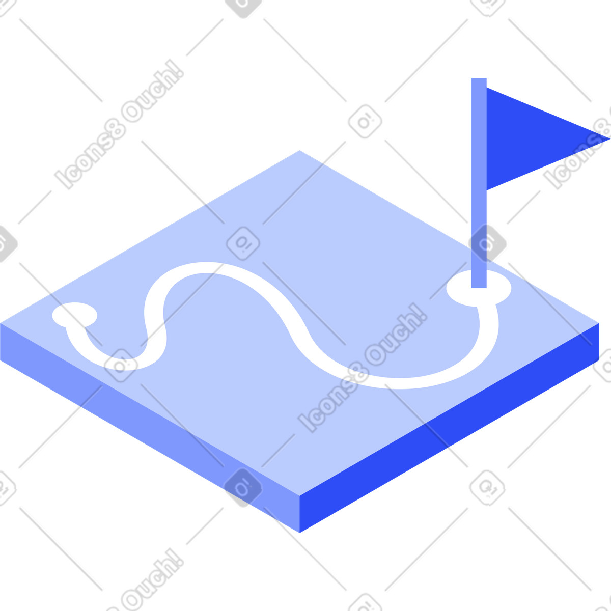 Roadmap with flag illustration in System style download in PNG, SVG