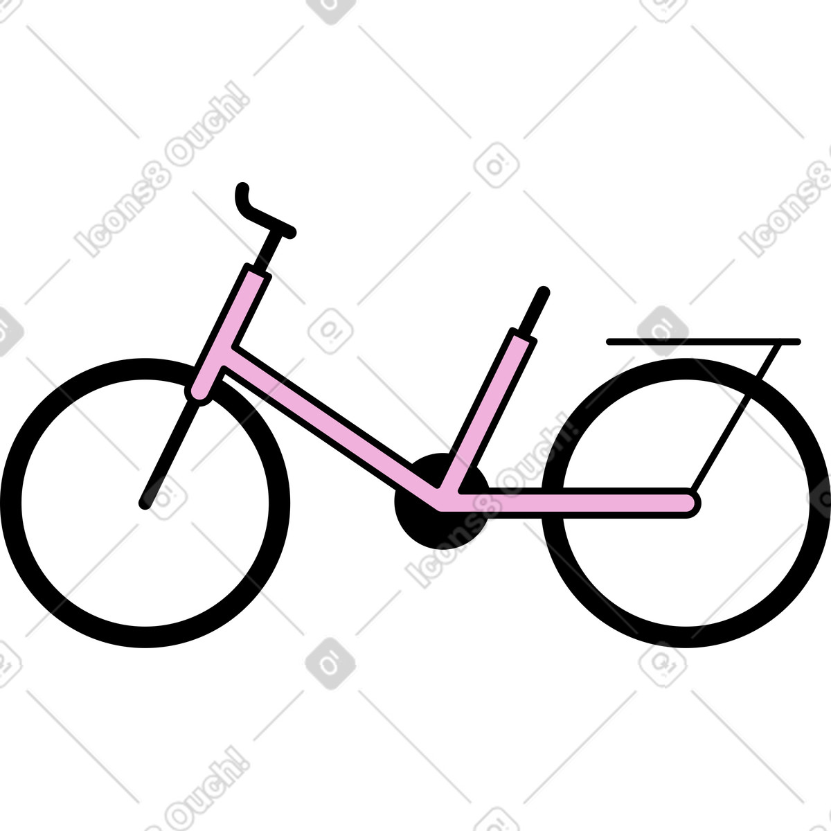 Fahrrad-Illustration im Mochi-Stil als Download in PNG, SVG