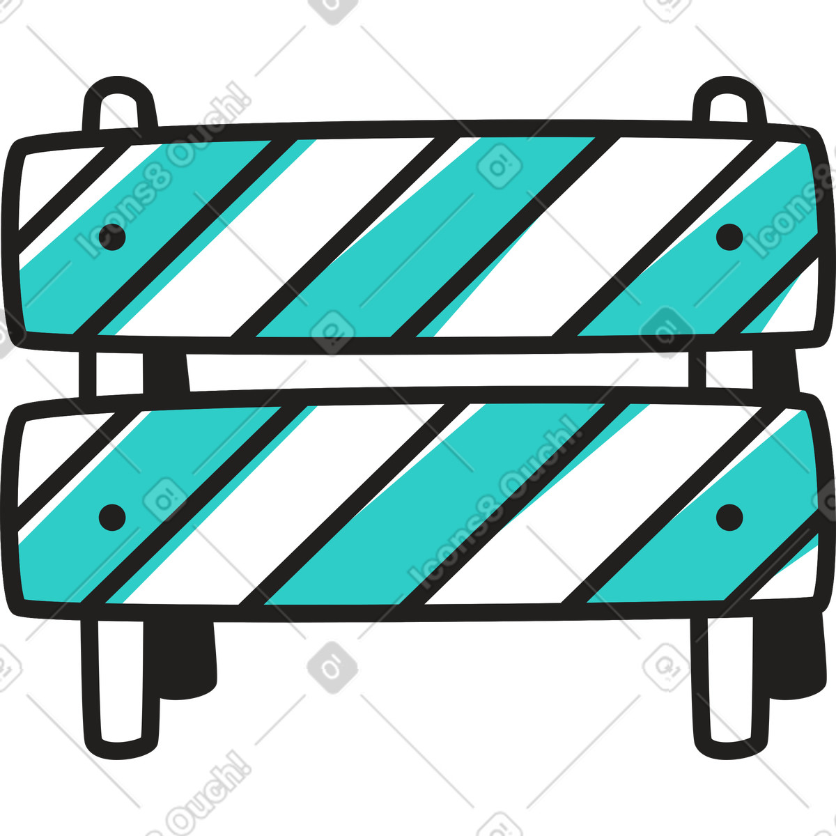 Illustration Panneau d'avertissement en construction dans le style Little à télécharger aux formats PNG, SVG