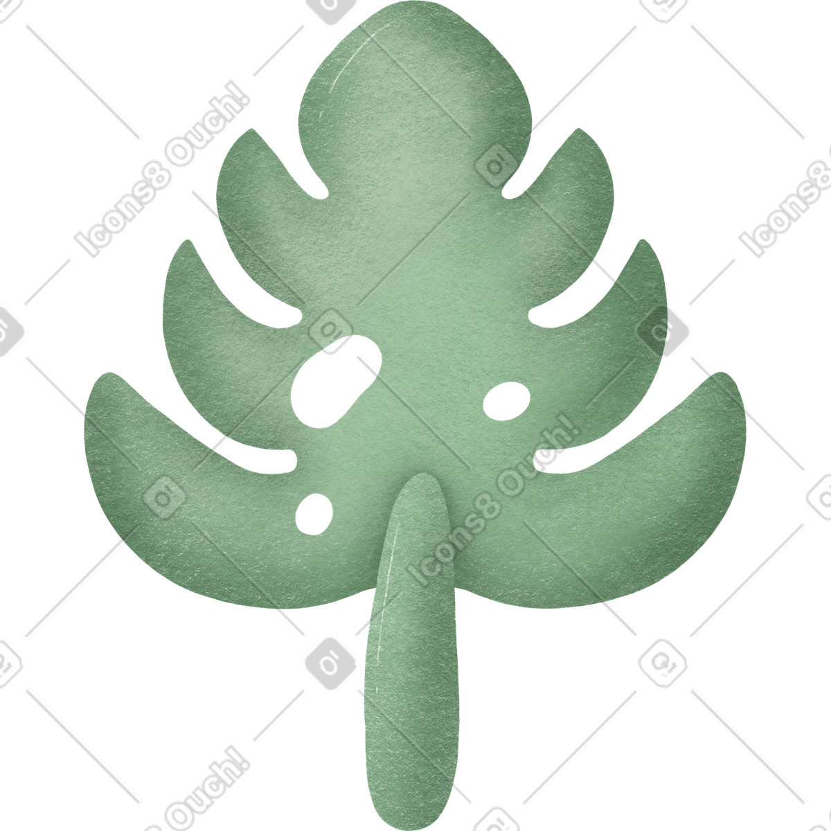 Ilustración Hoja de palma en estilo Woolly a descargar en PNG y SVG