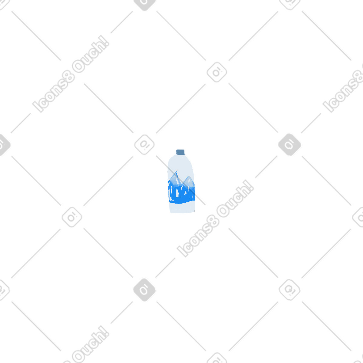 Ilustración Bottle of water en estilo Ikigai a descargar en PNG y SVG