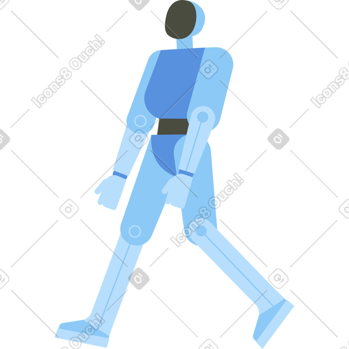 Illustration Robot humanoïde dans le style Vector à télécharger aux formats PNG, SVG