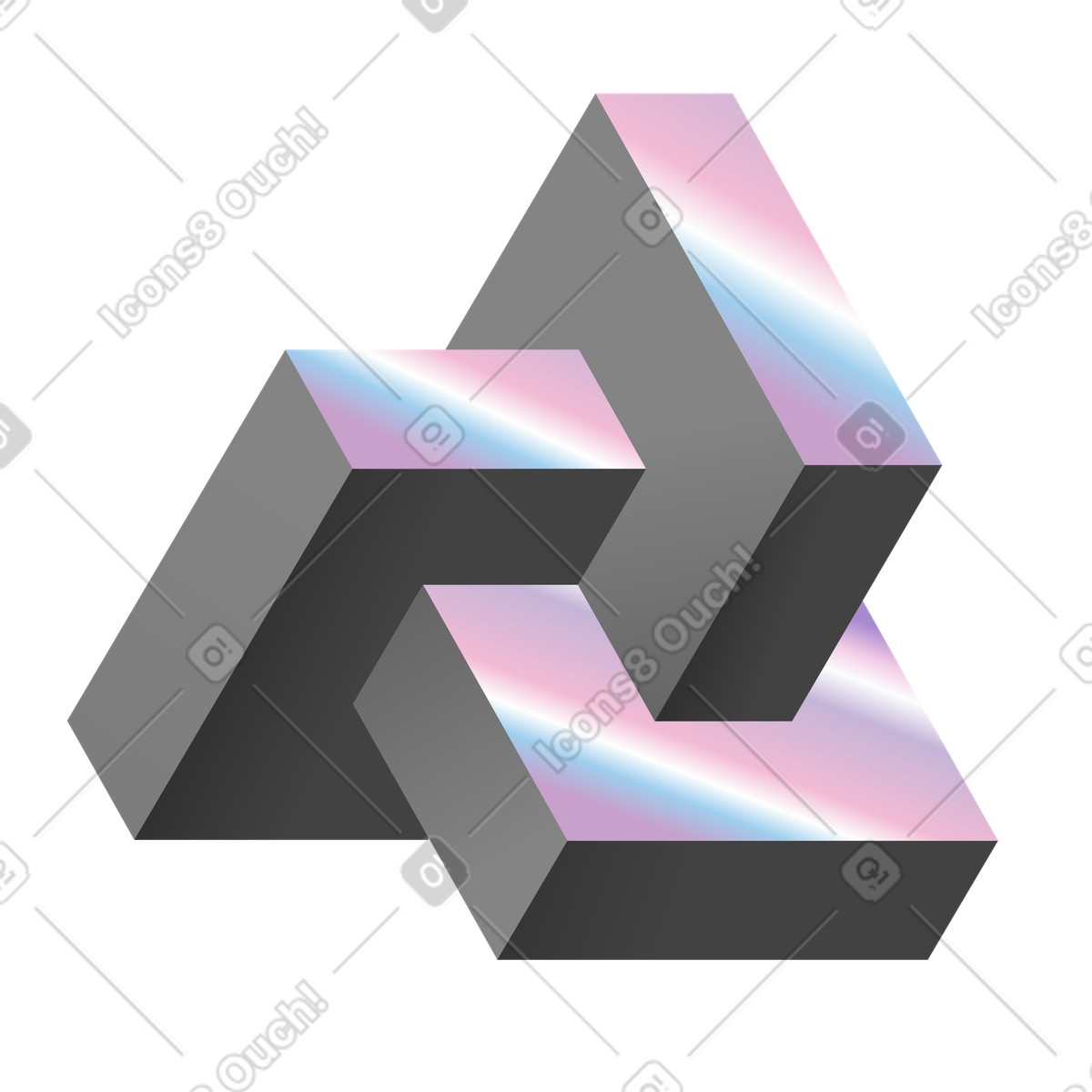 Futuristic geometric structure illustration in PNG, SVG