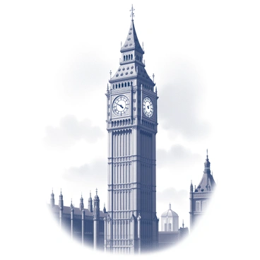 A watercolor painting of Big Ben with soft, blended colors