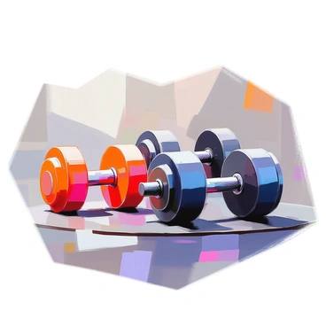 A close-up view of several dumbbells arranged on a gym floor, specifically designed for renegade row exercises. The dumbbells vary in color and size, showcasing a selection of weights. One dumbbell is bright red, another is a deep blue, and a third is a classic black. The textured grips of the dumbbells are clearly visible, highlighting their ergonomic design. The background is slightly blurred to emphasize the details of the dumbbells, and the surface beneath them is a dark rubber mat, enhancing the gym atmosphere.