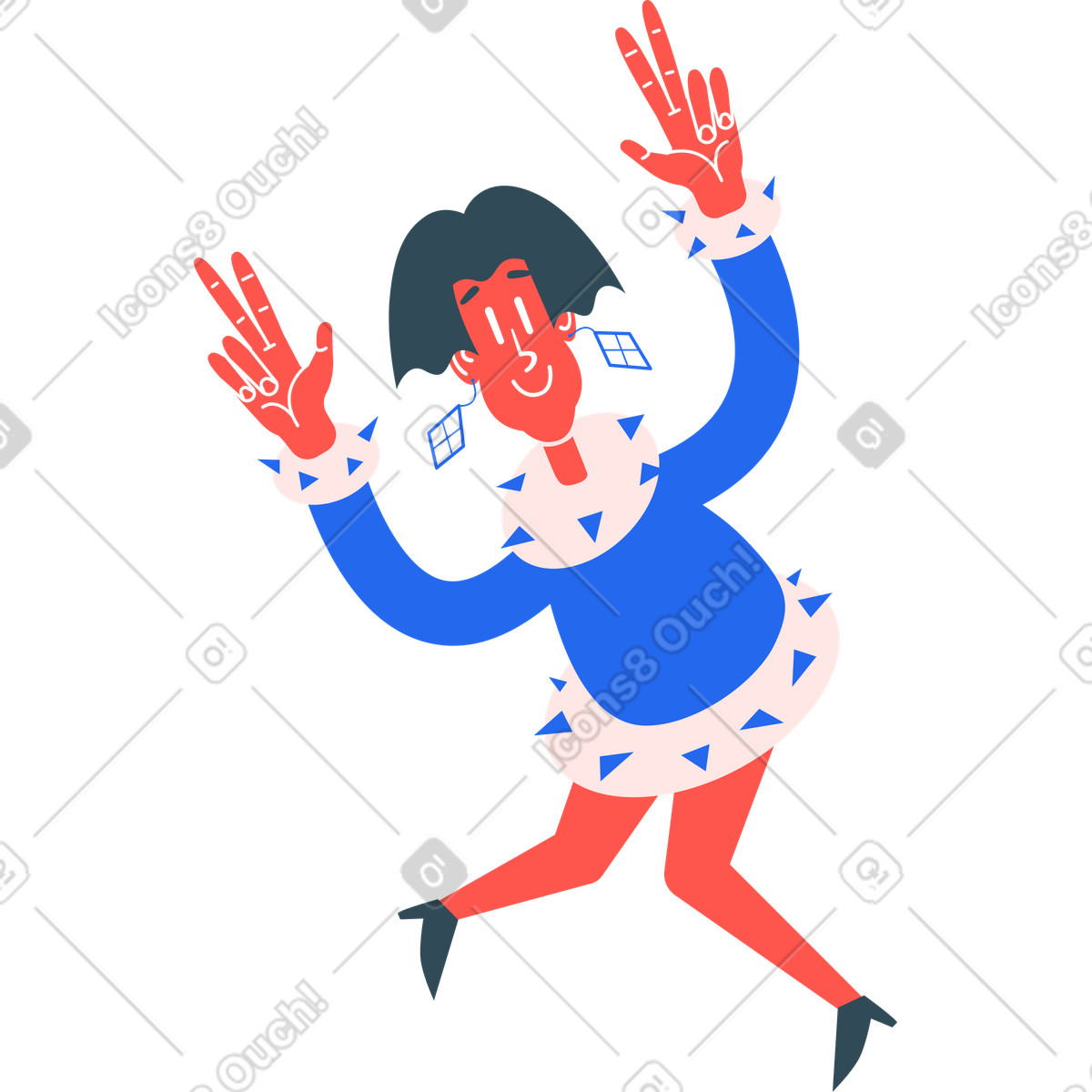 下载 Kingdom 风格的 跳跃的女人 插画，支持 PNG、SVG 格式