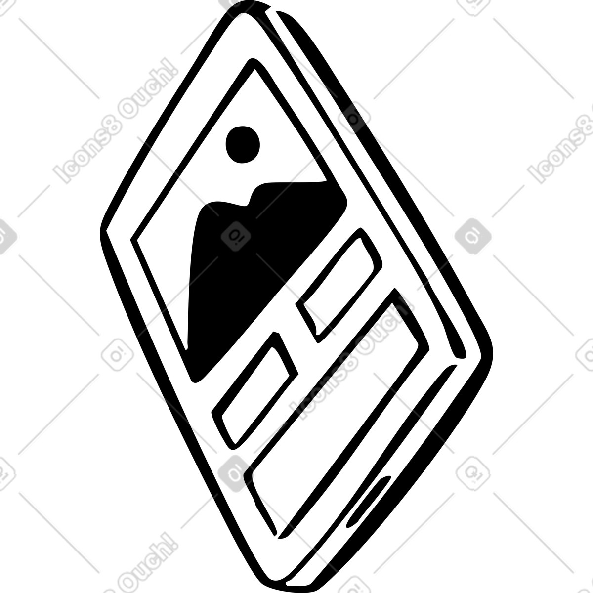 Phone with interface illustration in Line style download in PNG, SVG