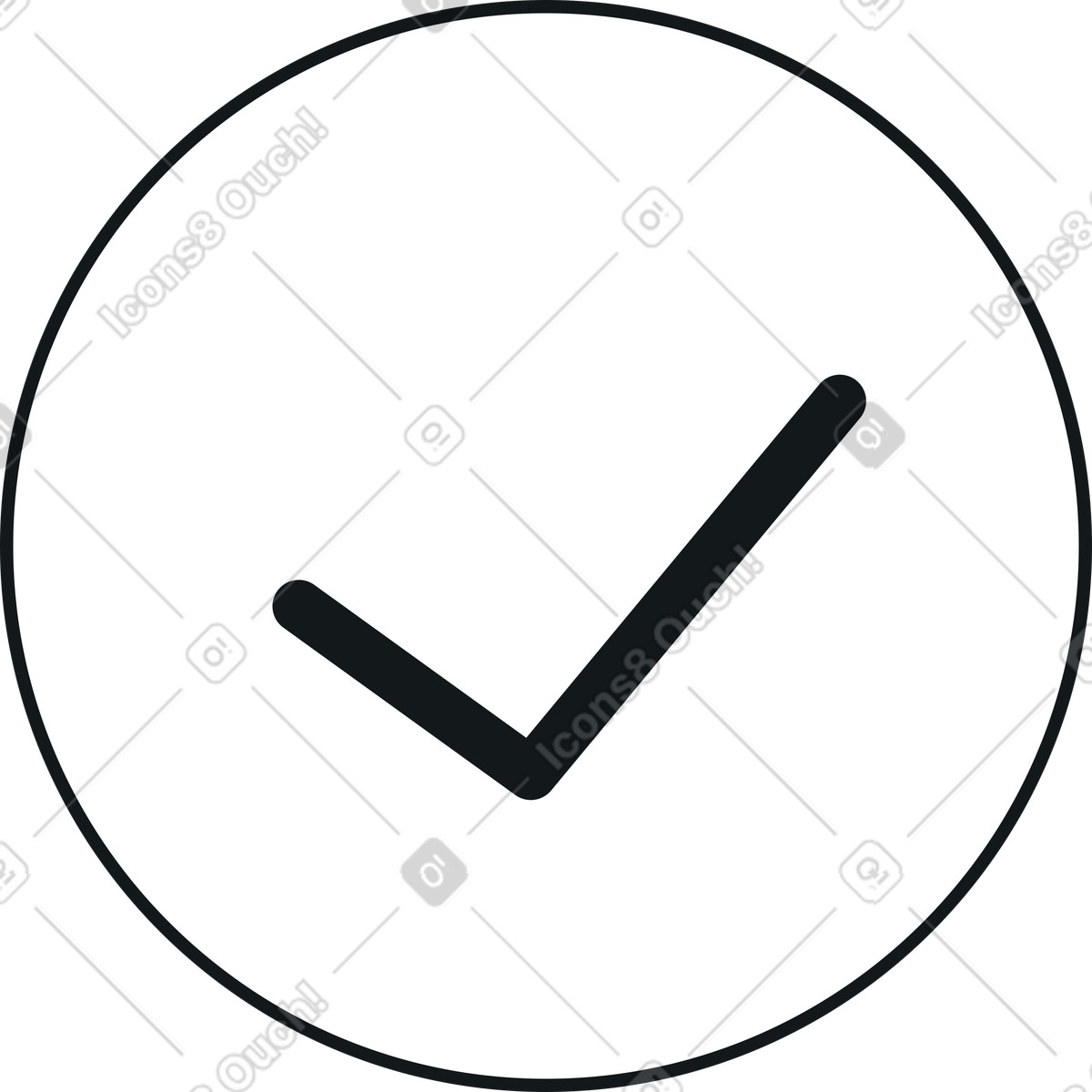 Circle with checkmark illustration in Midnight style download in PNG, SVG
