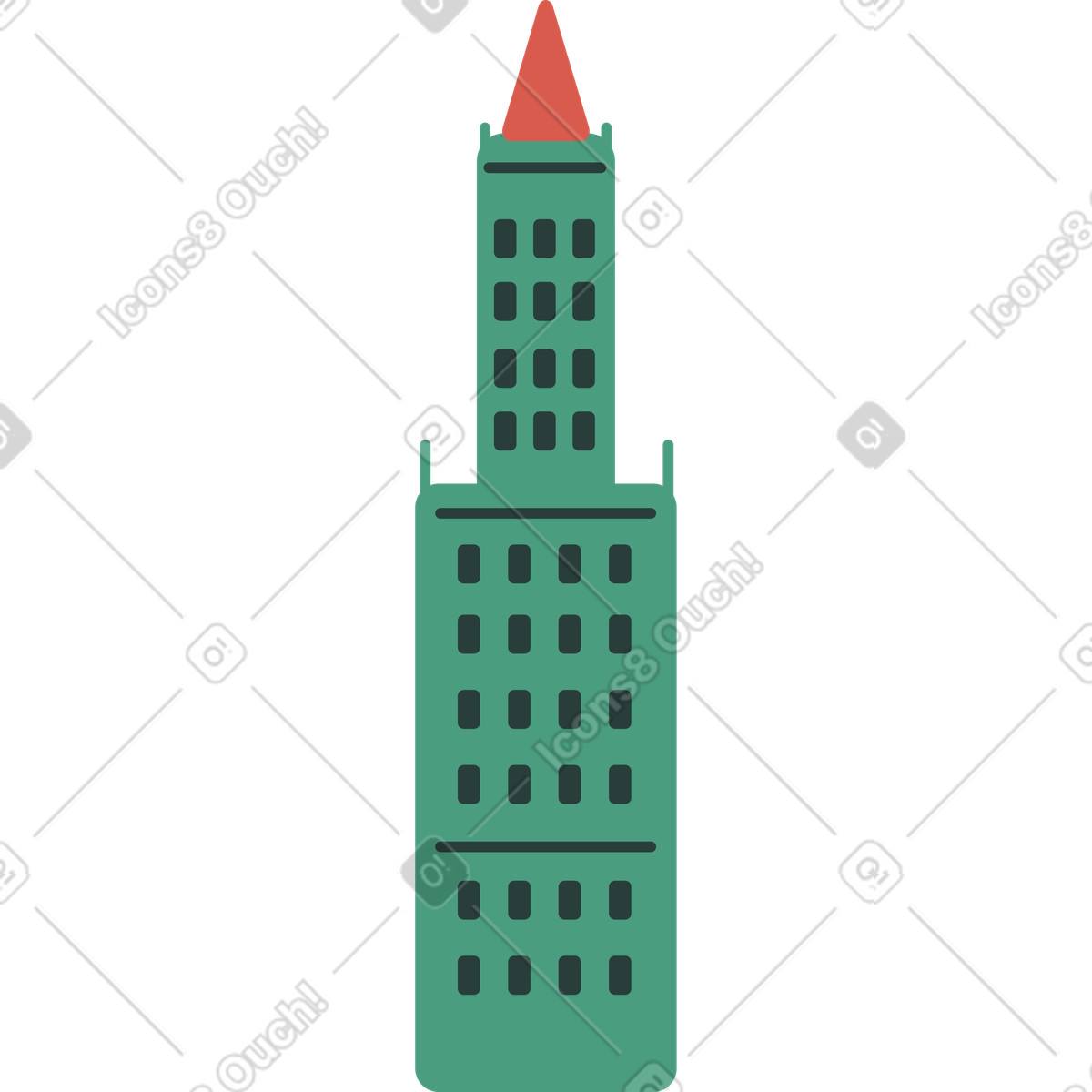 Ilustración Edificio en estilo Macaroni a descargar en PNG y SVG
