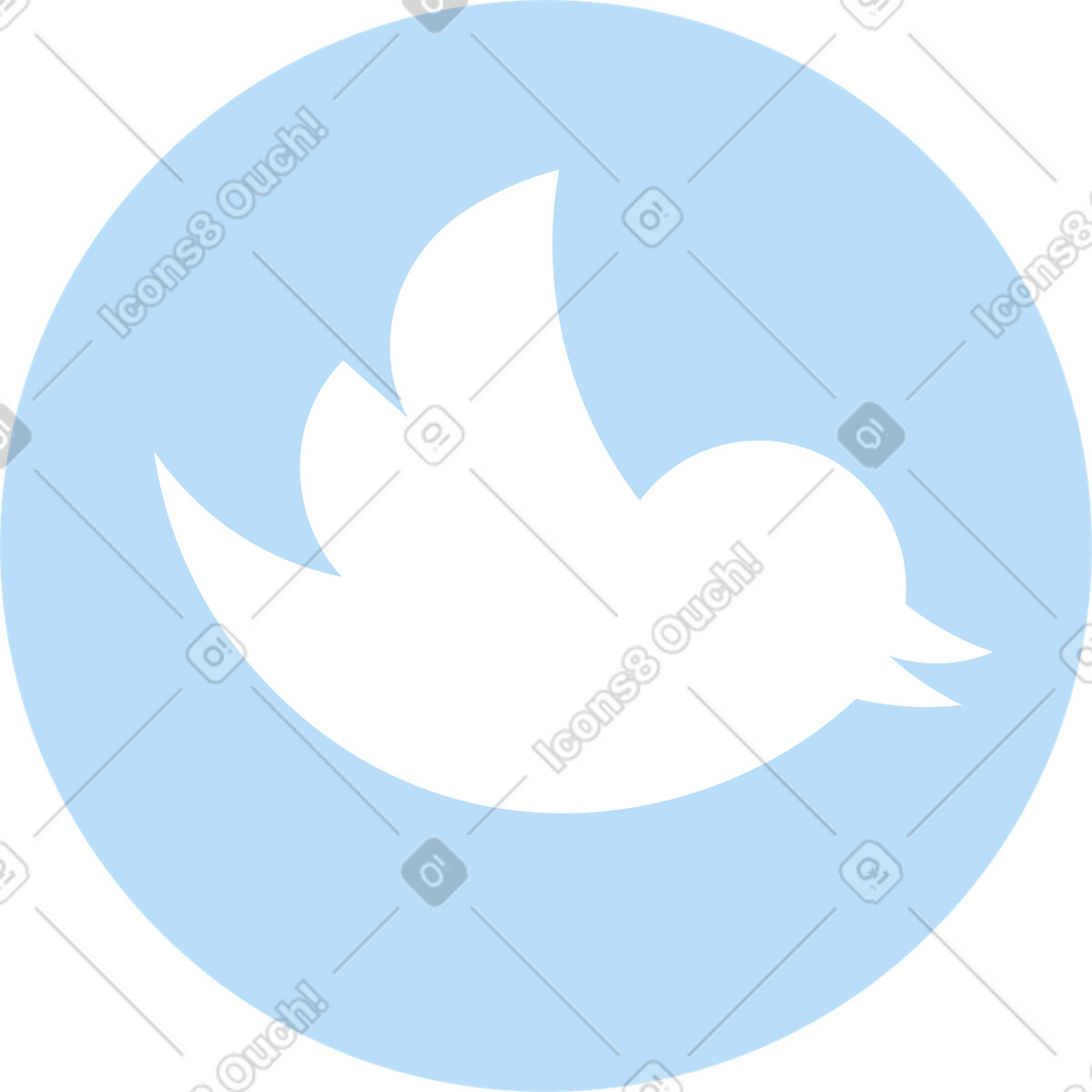 Ilustración Icono de twitter en estilo Boba a descargar en PNG y SVG