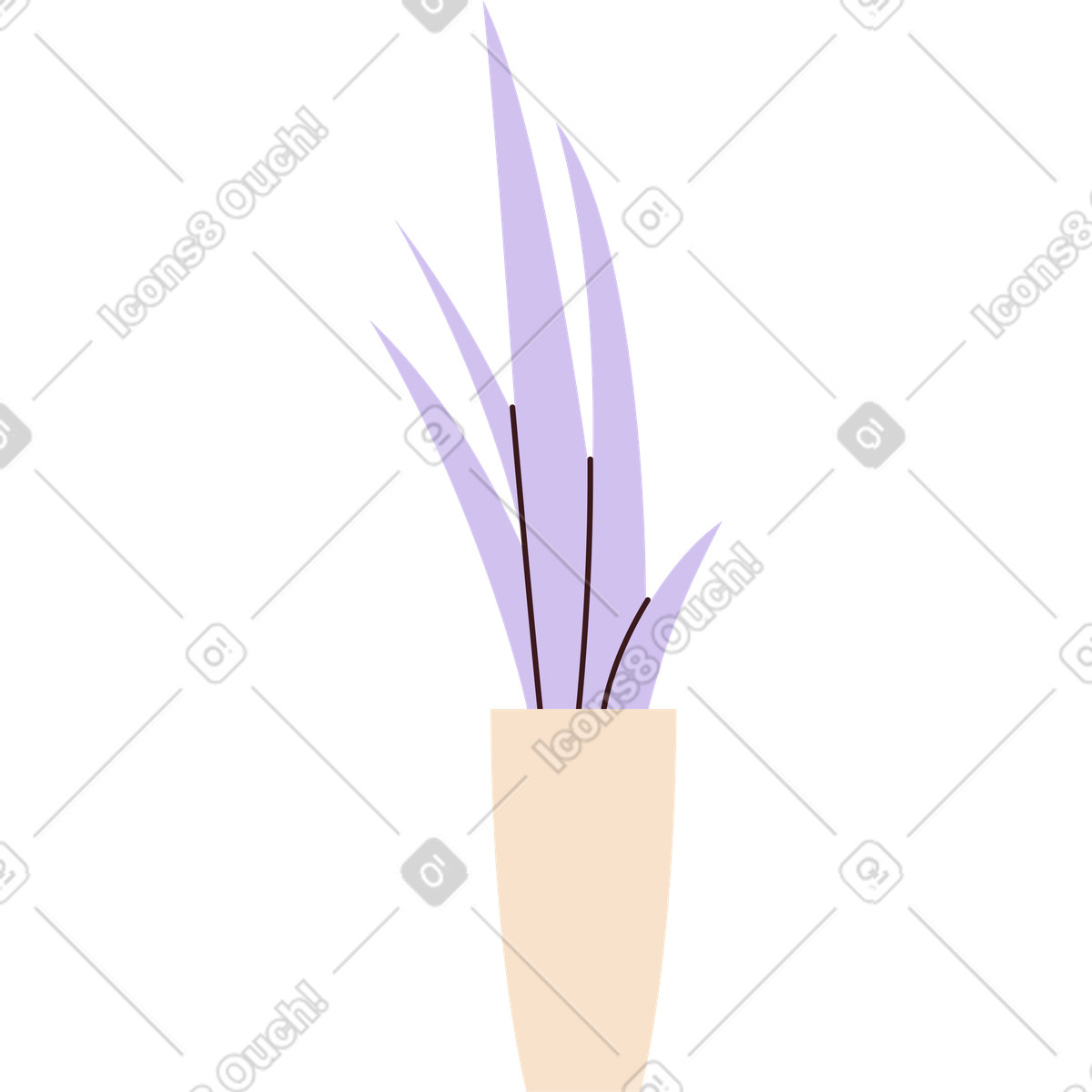 下载 Folks 风格的 高大的花盆里的花 插画，支持 PNG、SVG 格式