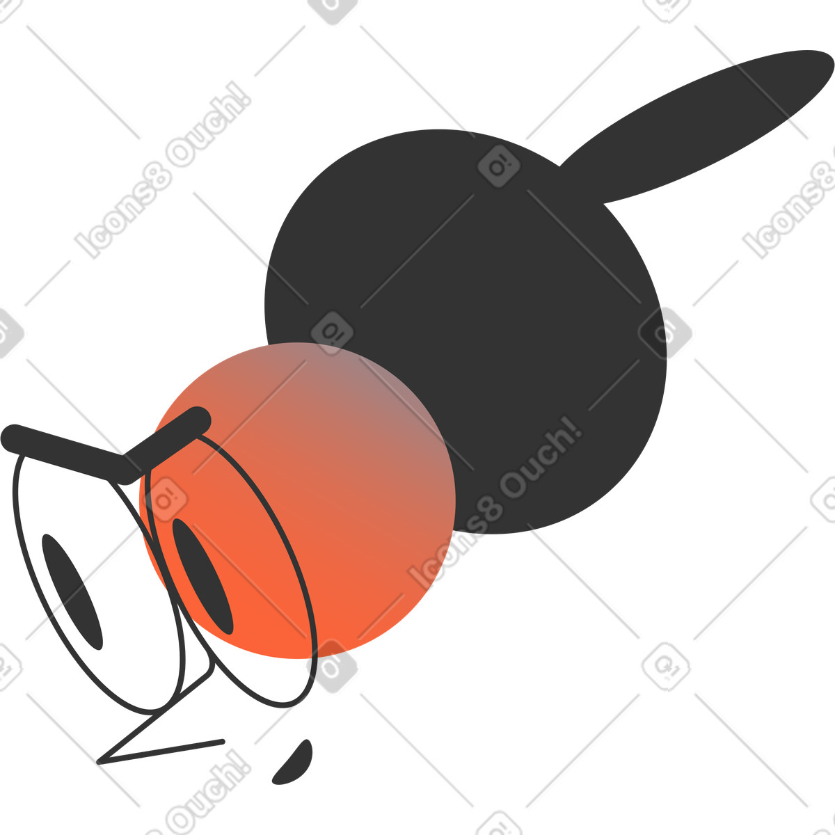 Head illustration in Crayon style download in PNG, SVG