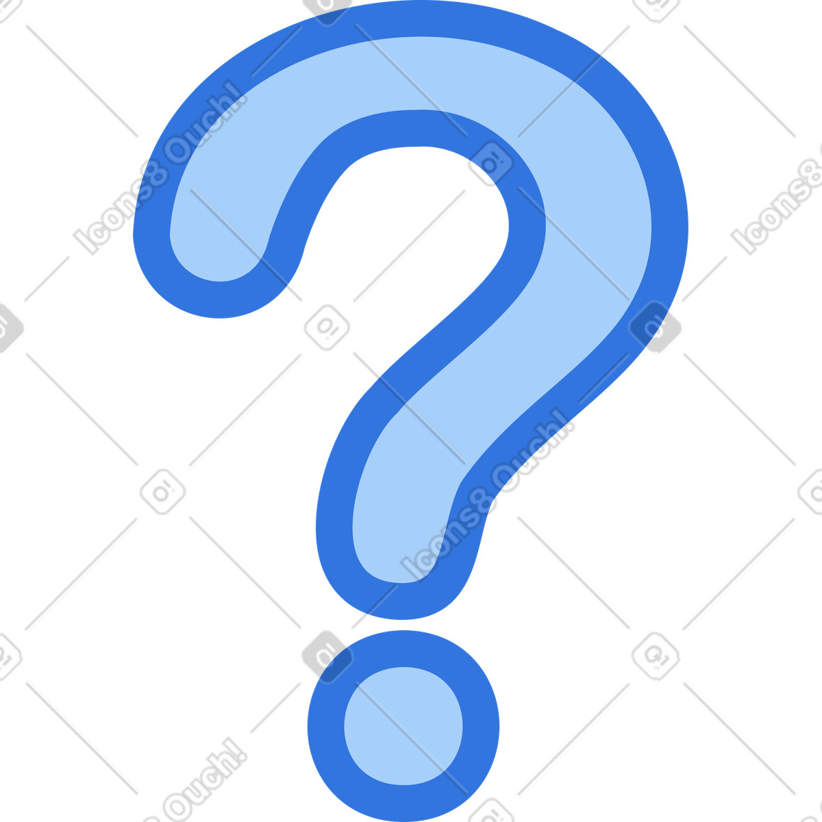 Question mark illustration in Sky style download in PNG, SVG