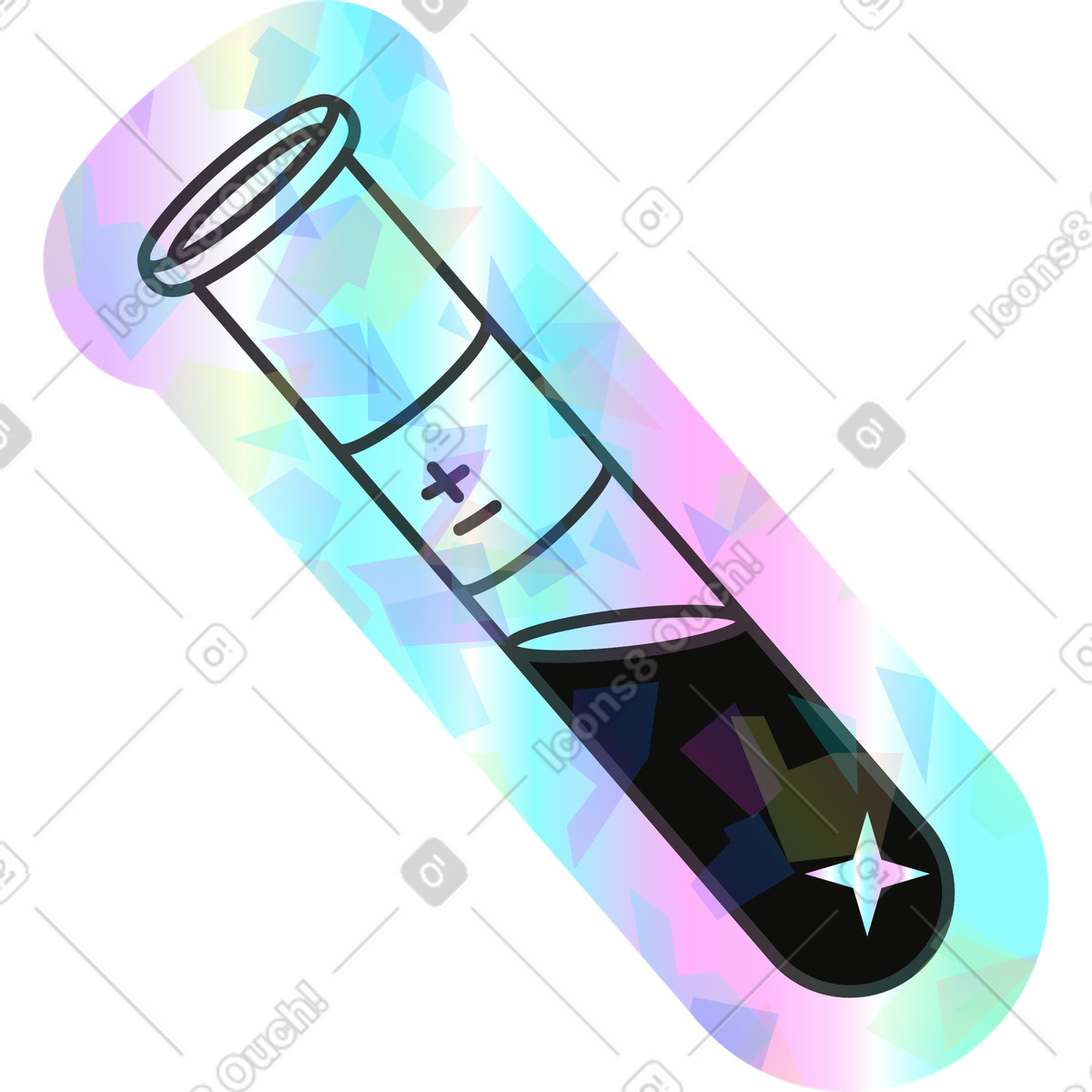 Иллюстрация Пробирка в стиле Holostickers — скачать в форматах PNG, SVG