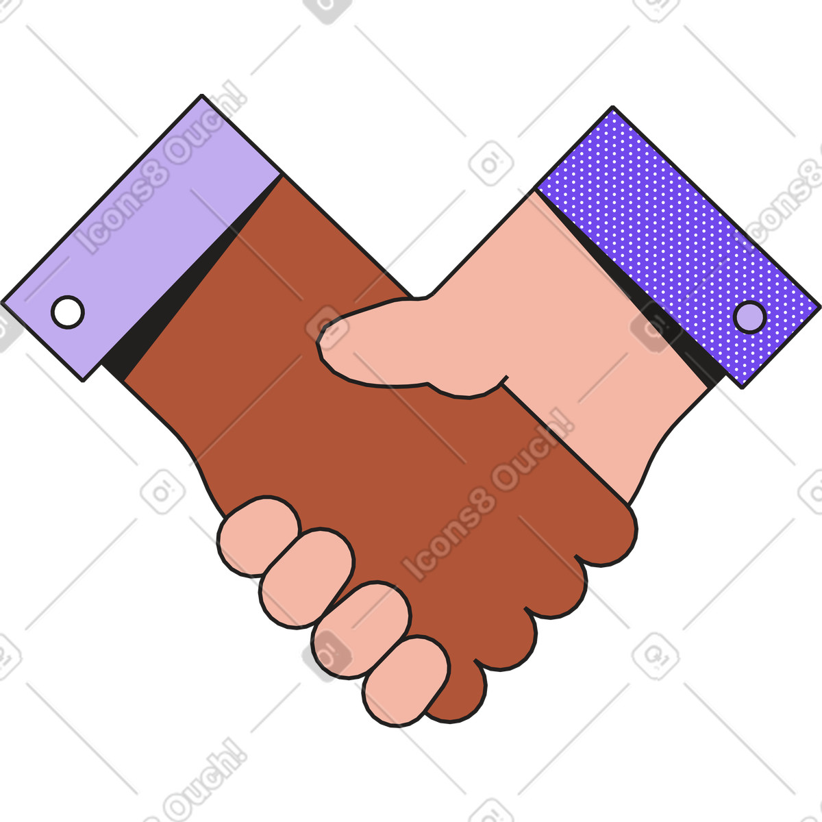 Stretta di mano illustrazione in stile Dazzle scarica in PNG, SVG