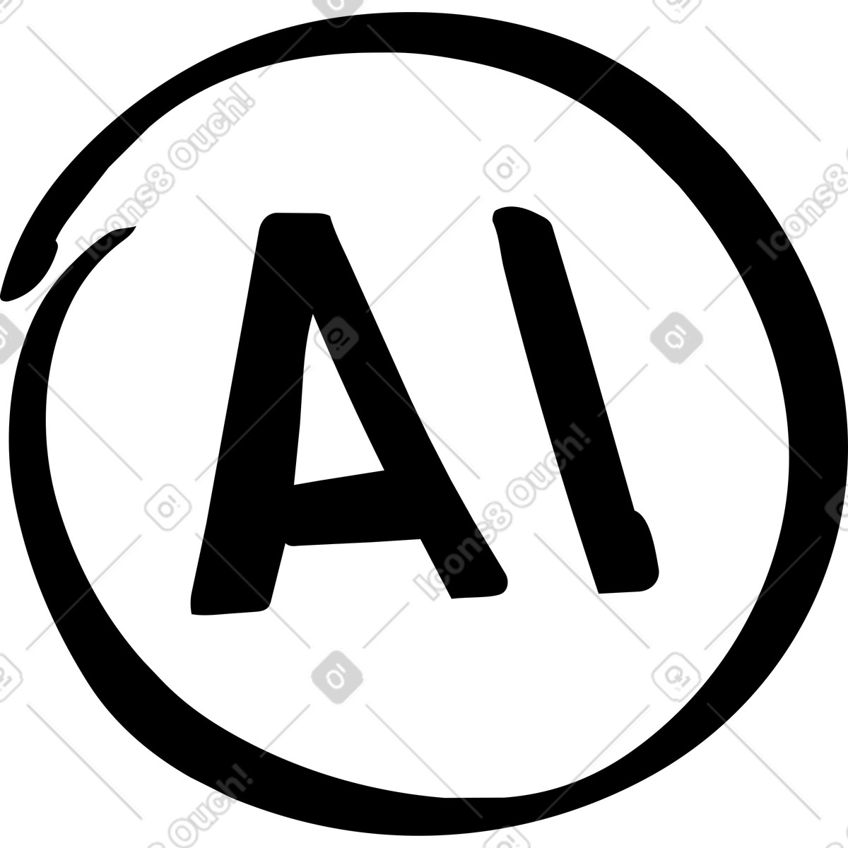 Circuit brain representing artificial intelligence and advanced neural network technology illustrazione in stile Line scarica in PNG, SVG